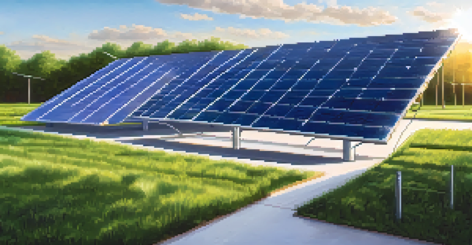 Solar panels installed outside a manufacturing facility, surrounded by greenery, showcasing sustainability in manufacturing.