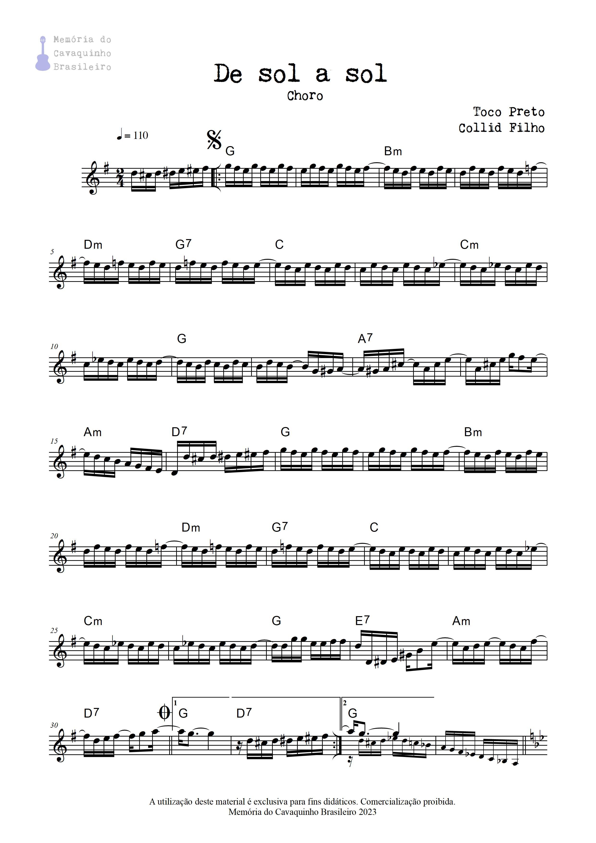 Partitura de De Sol a Sol