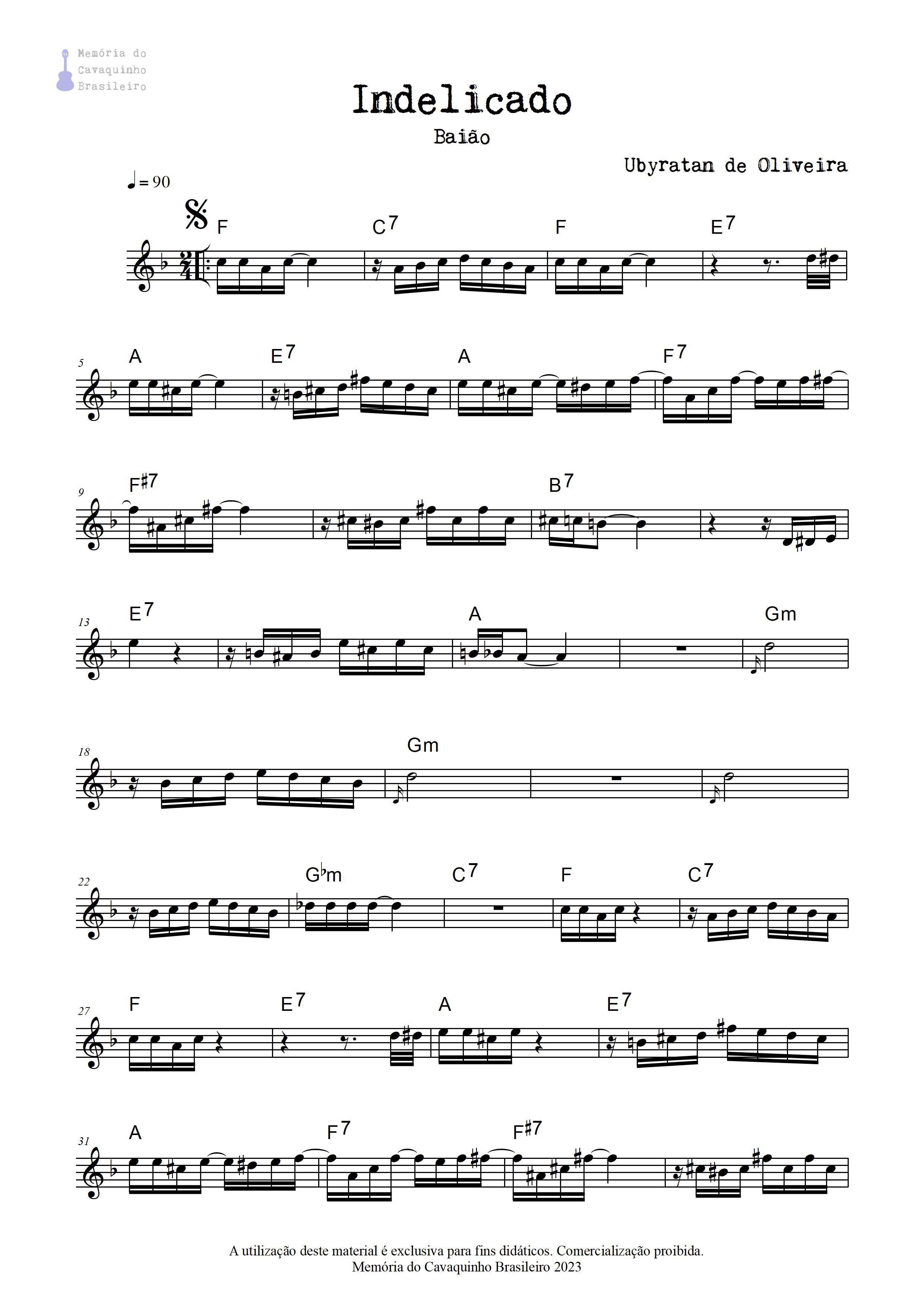 Partitura de Indelicado