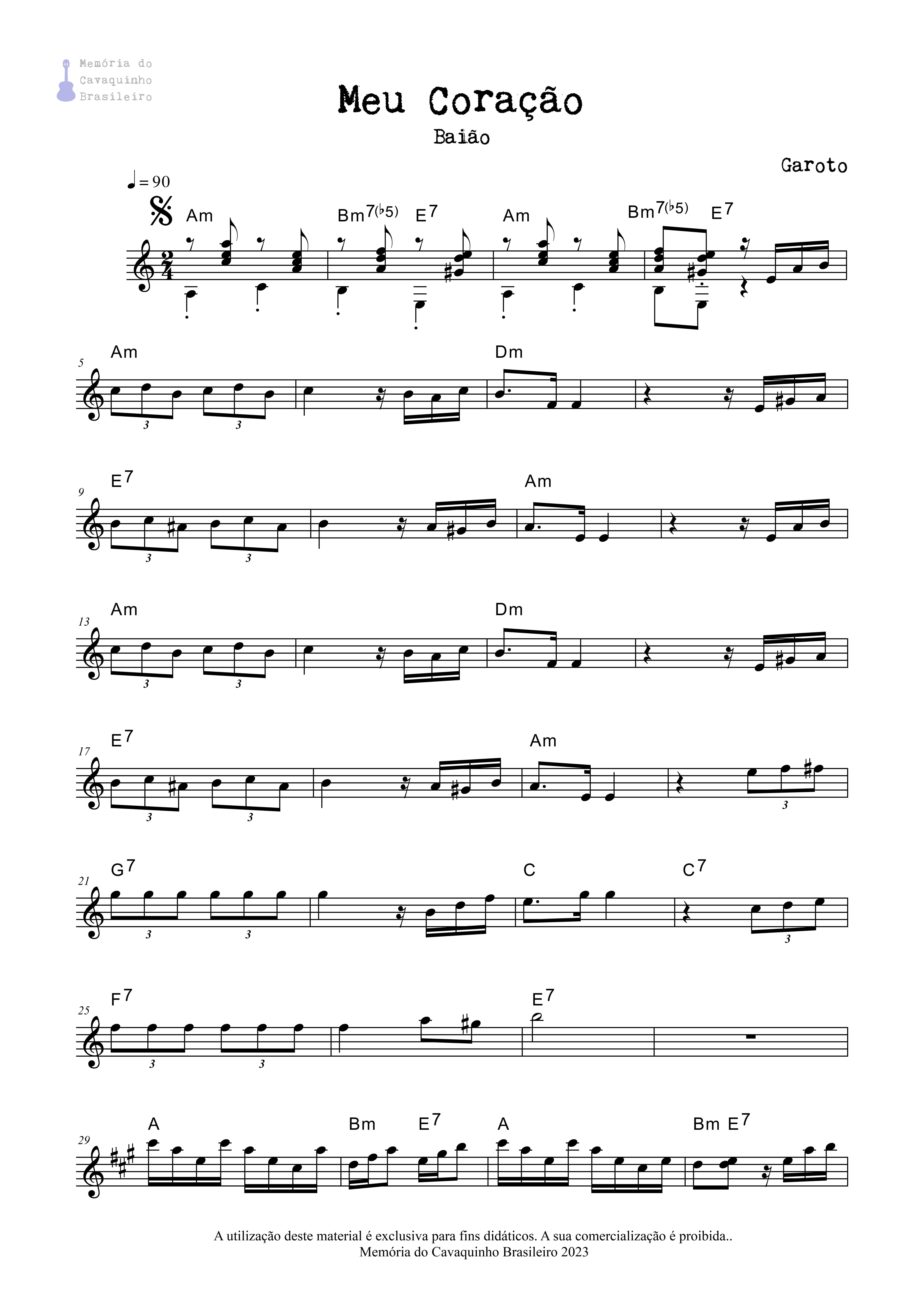 Partitura de Meu Coração