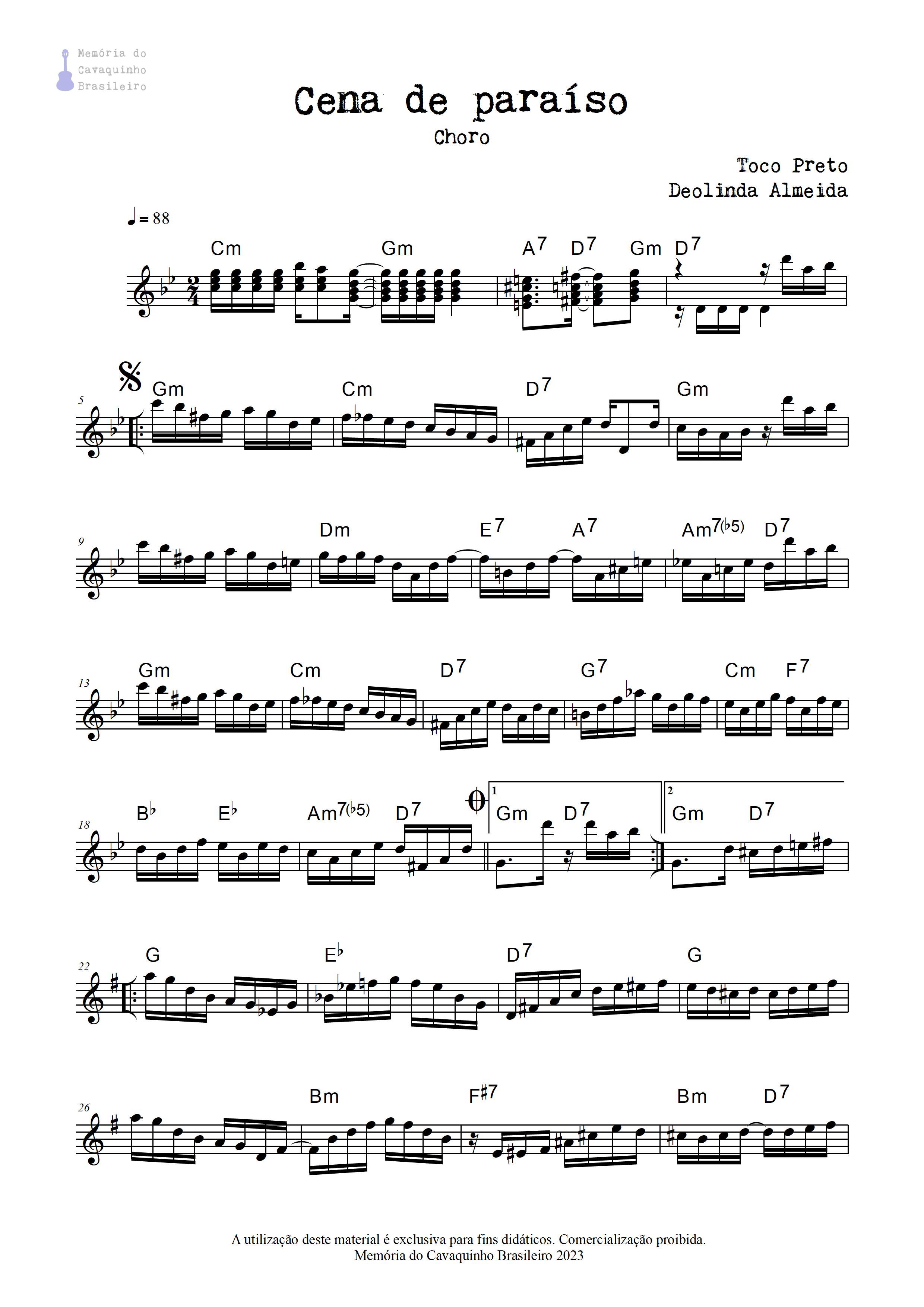 Partitura de Cena de paraíso