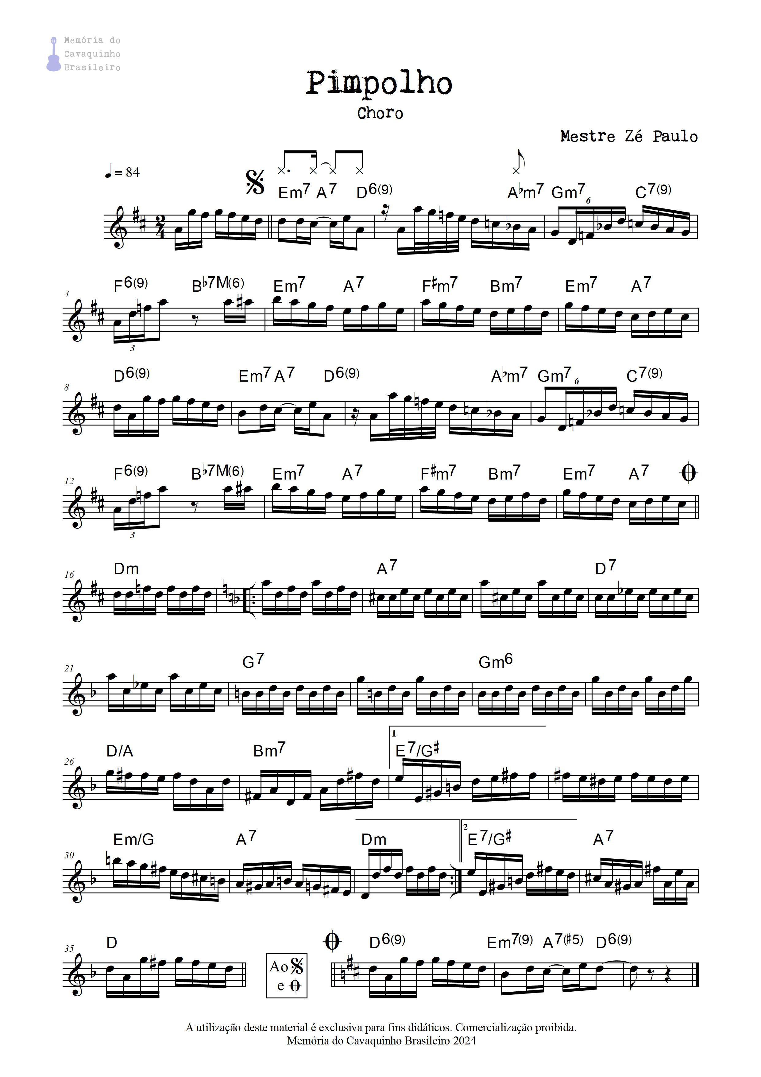 Partitura de Pimpolho