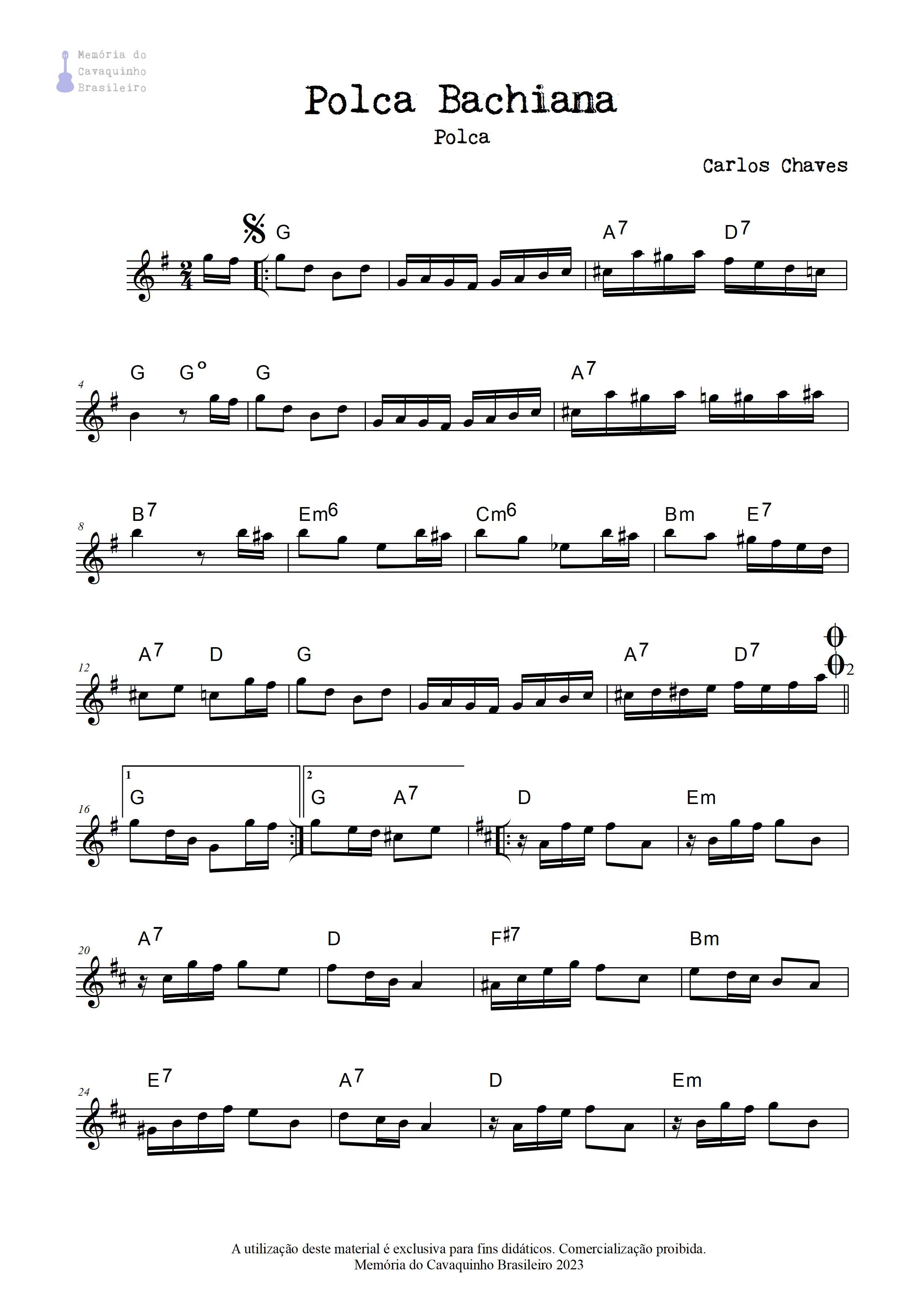 Partitura de Polca Bachiana