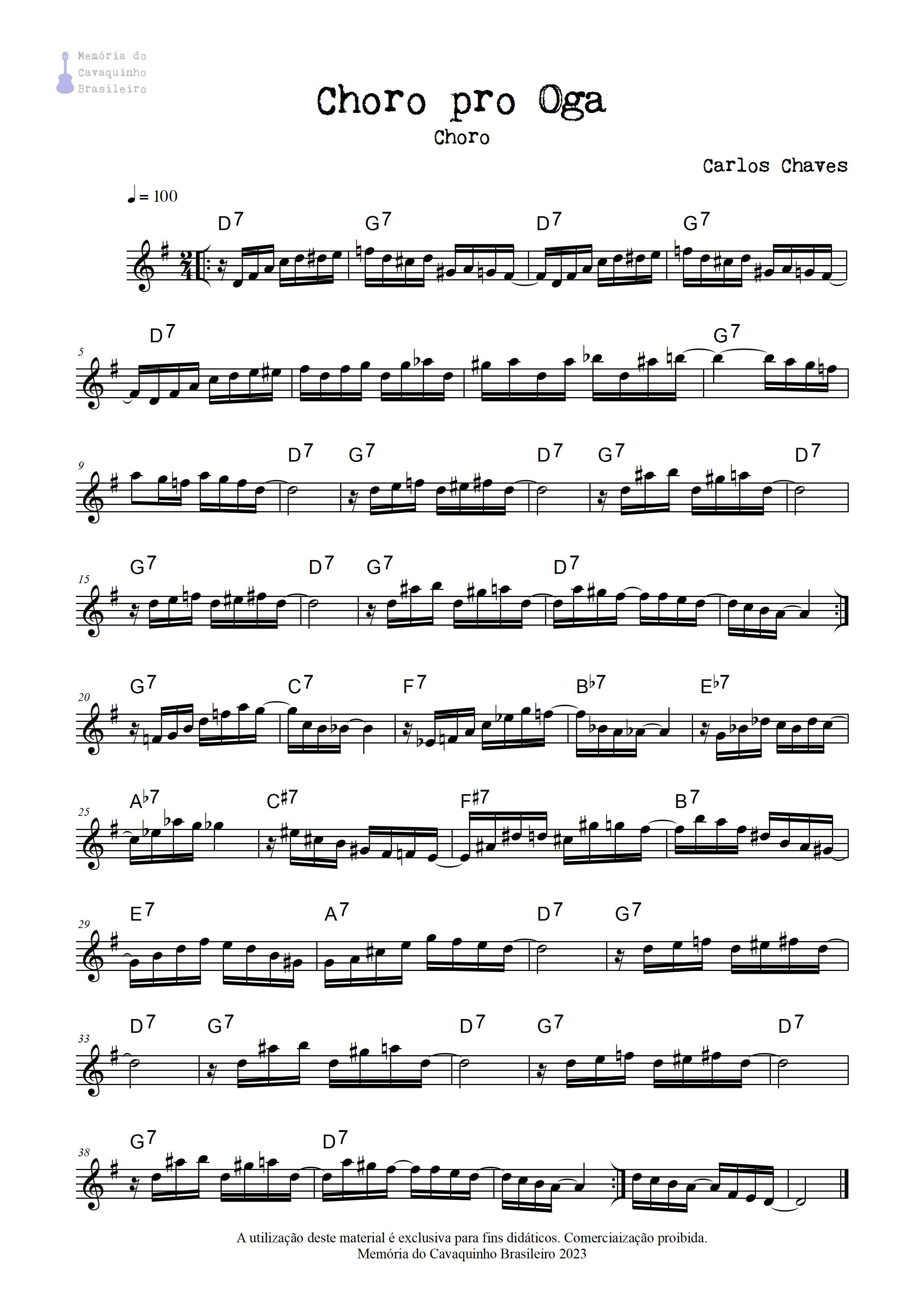 Partitura de Choro pro Oga