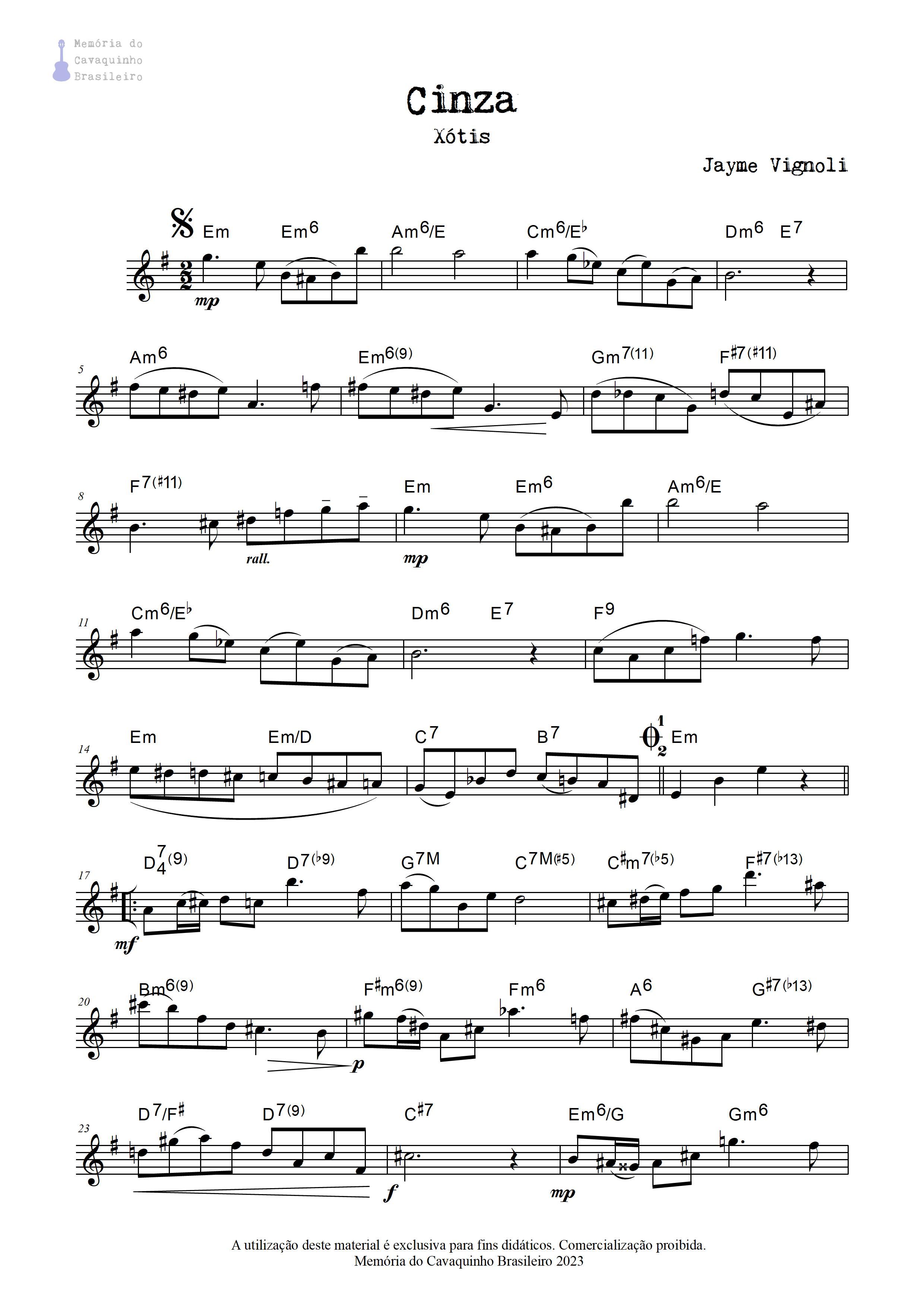 Partitura de Cinza