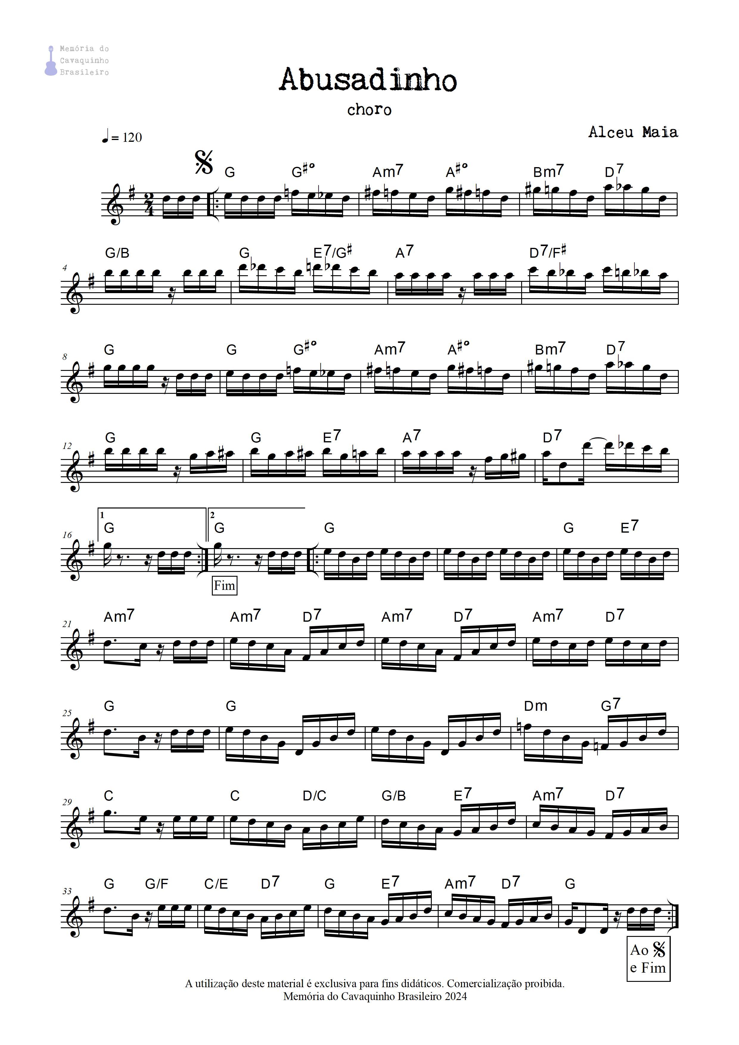 Partitura de Abusadinho