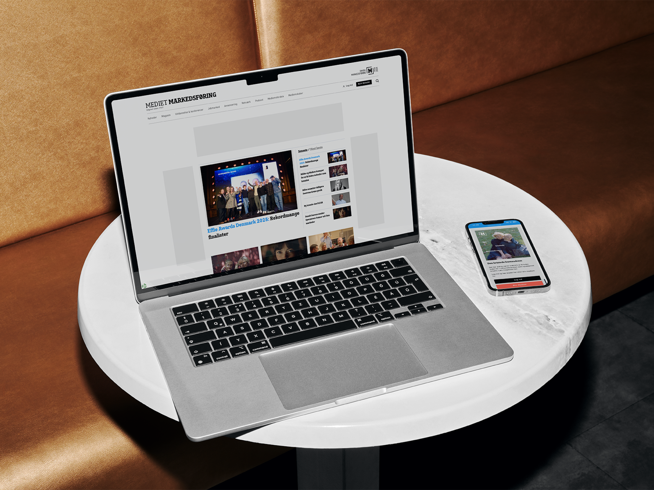 Mackbook screen of dansk markedsføring