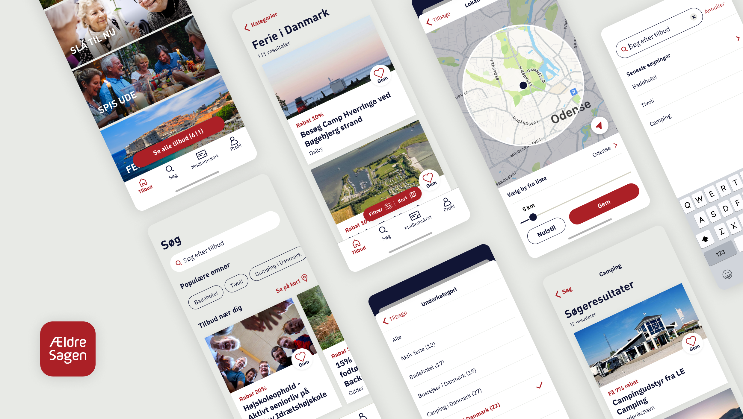 Ældre Sagen app screens