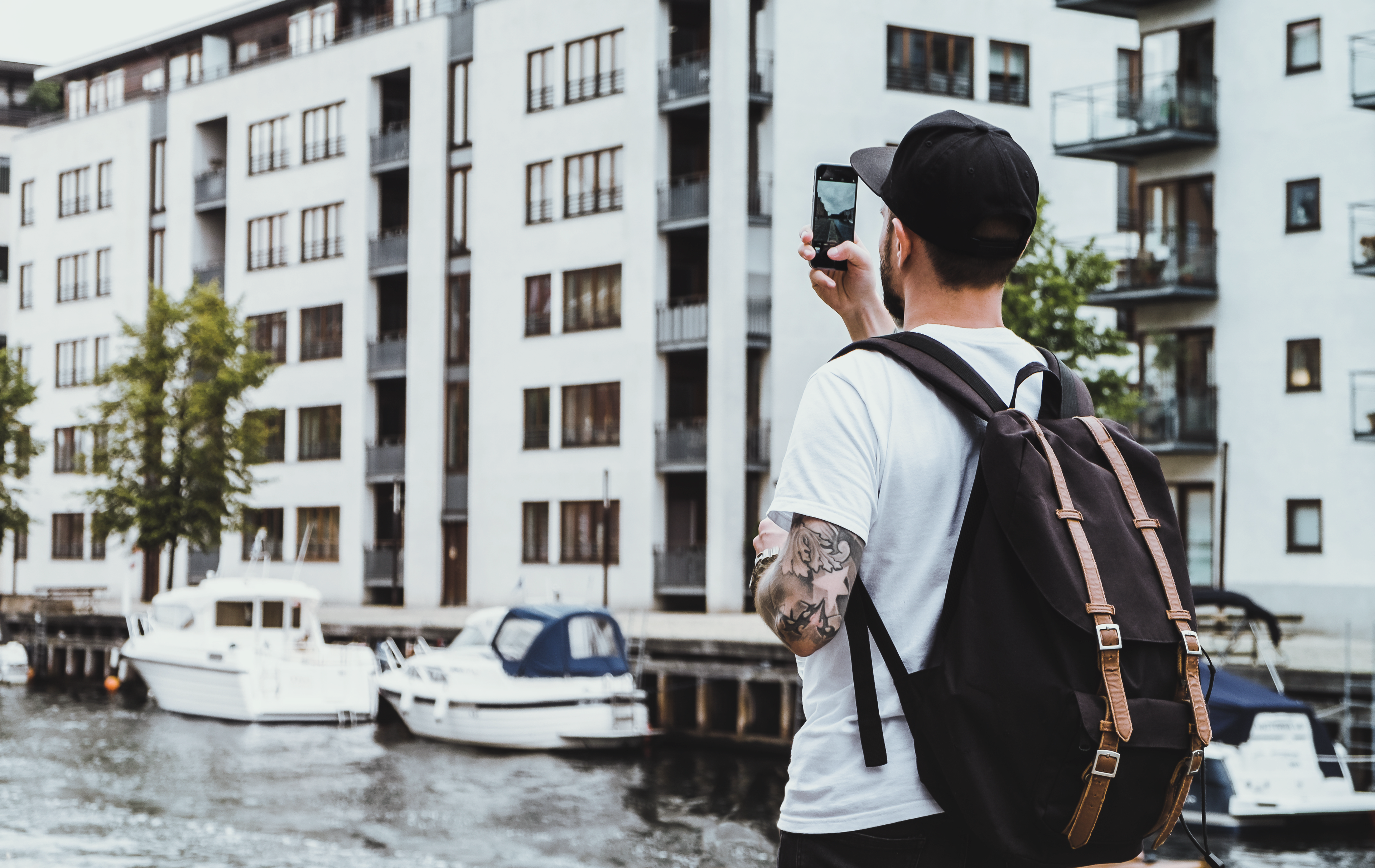 person looking over water
