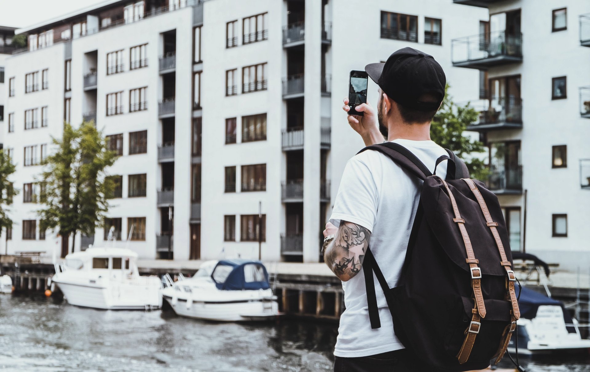 person looking over water