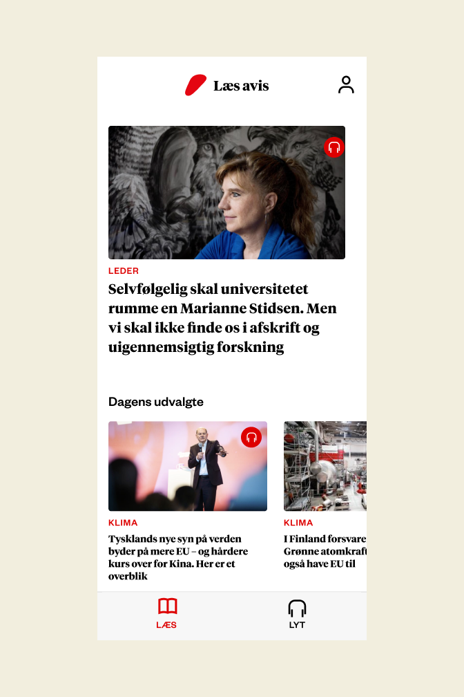 app front page