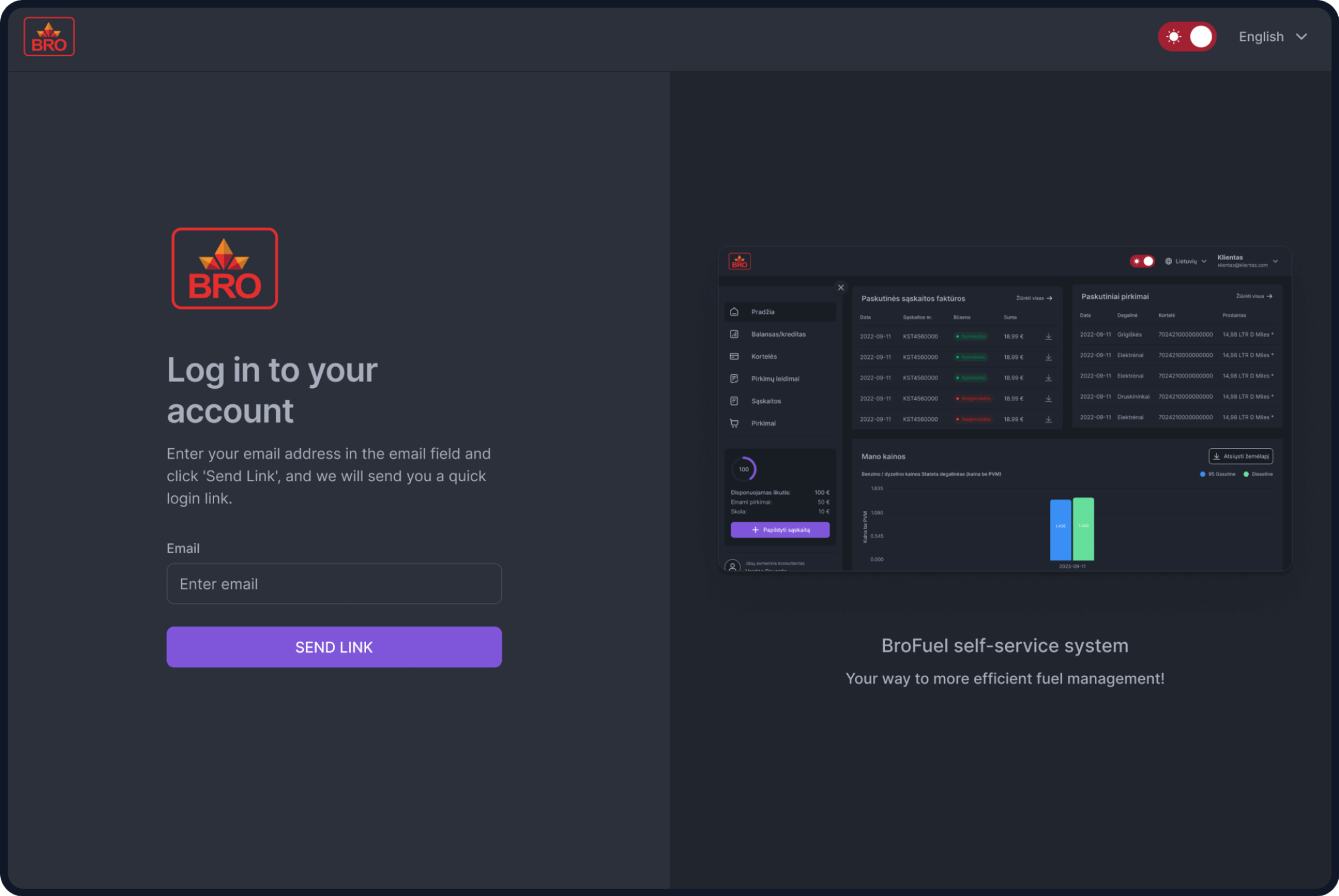 Stateta self-service login page