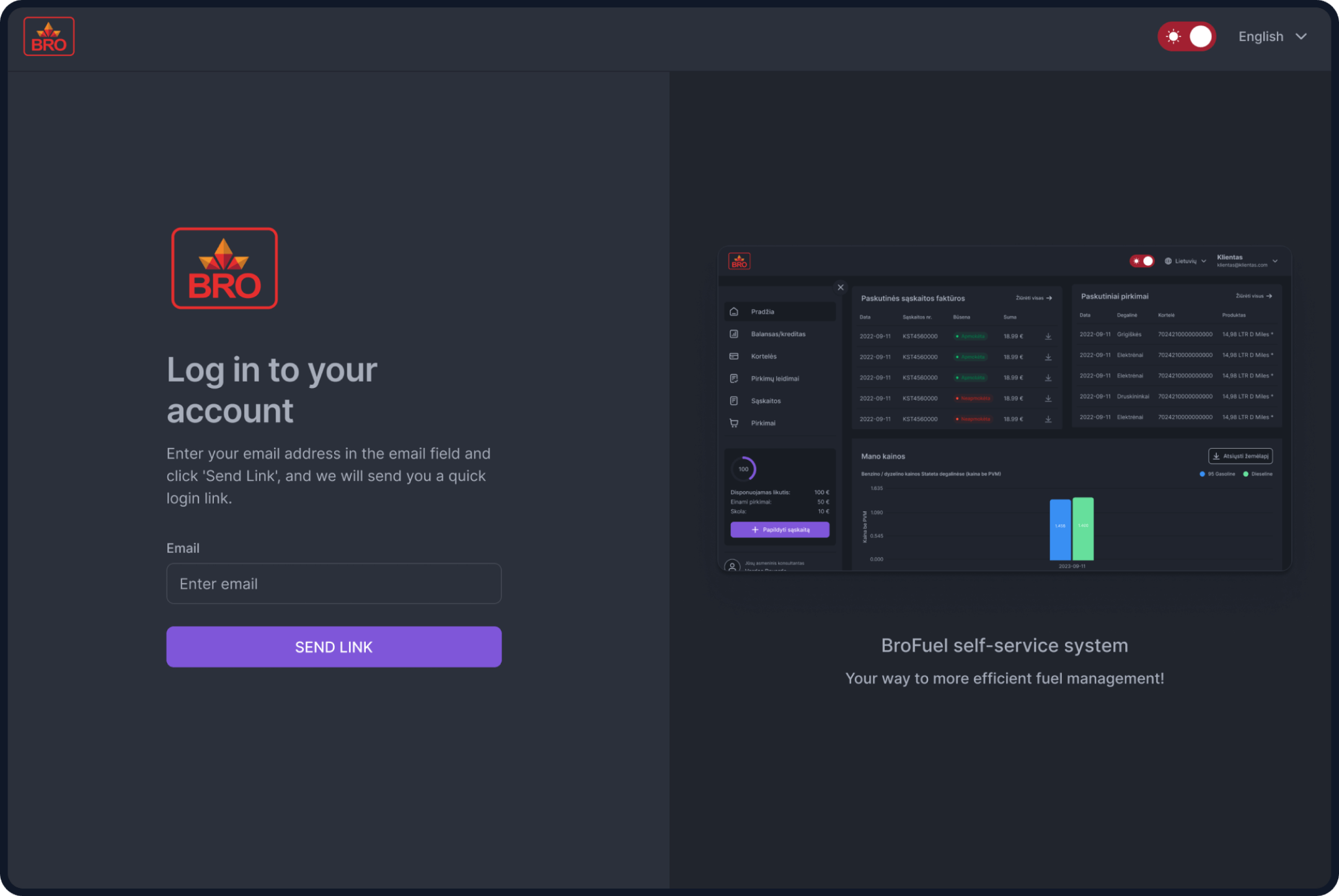 Stateta self-service login page