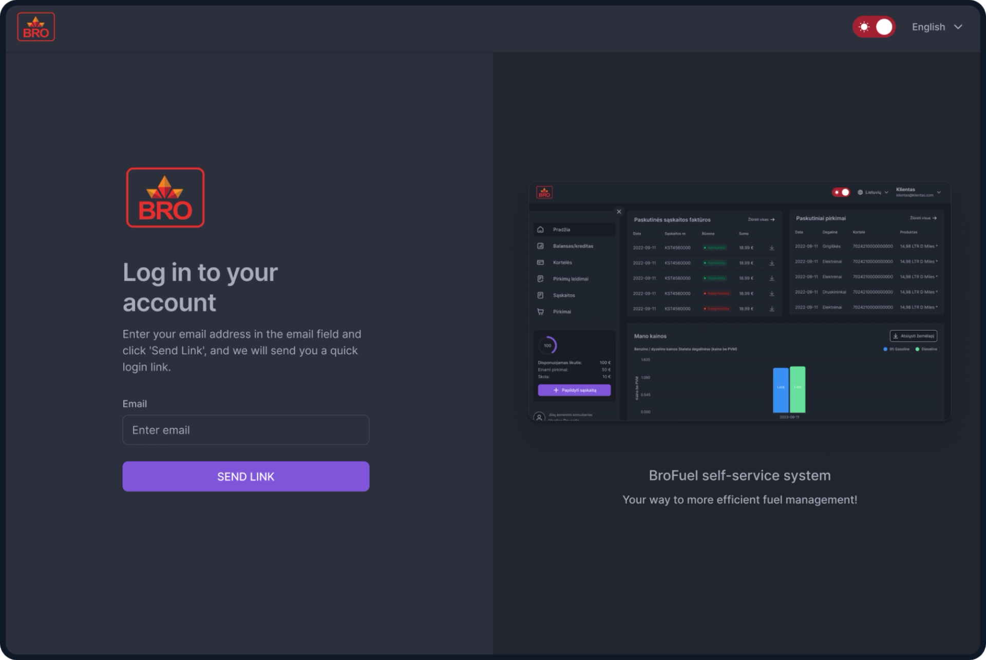Stateta self-service login page