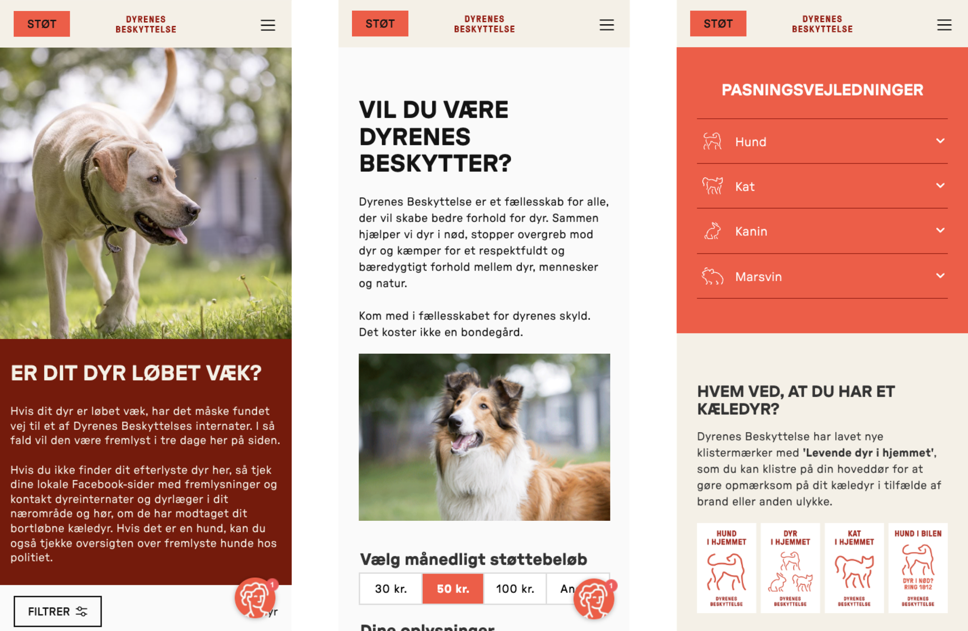 Mobile screens dyrenes beskyttelse