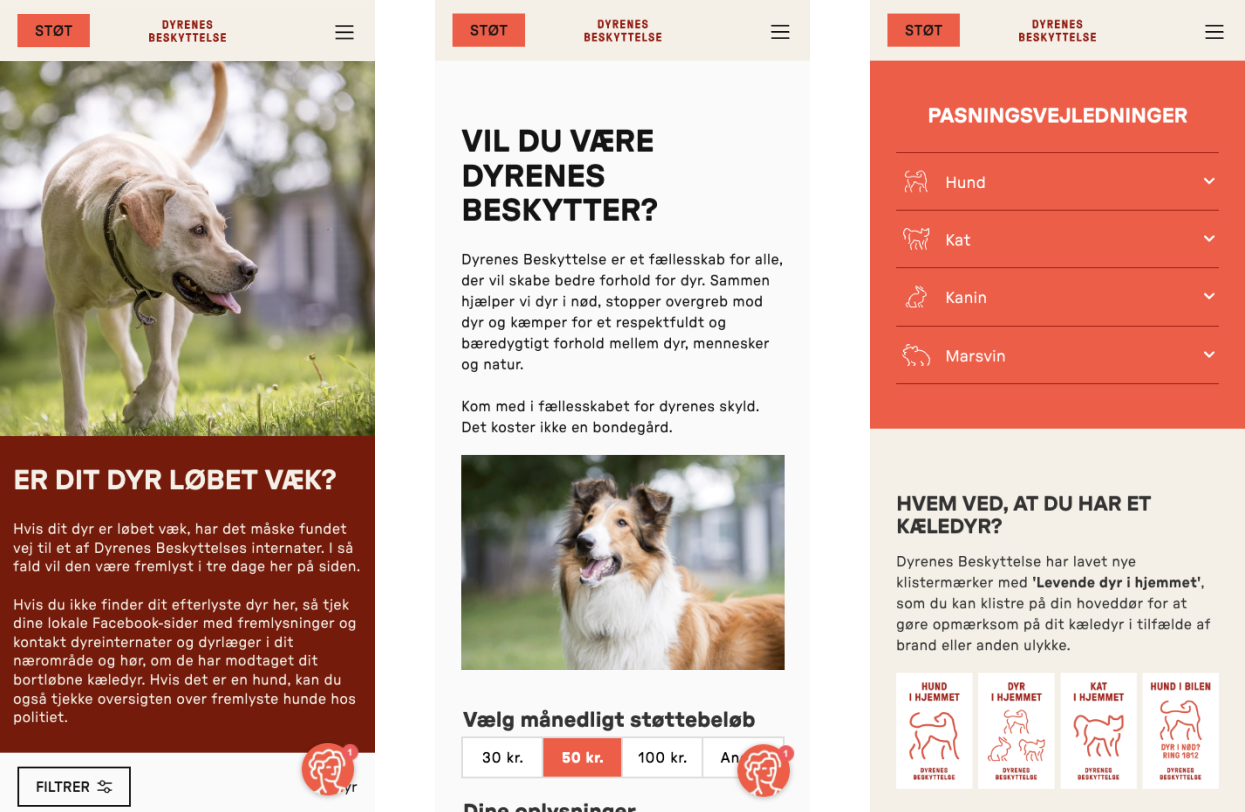 Mobile screens dyrenes beskyttelse