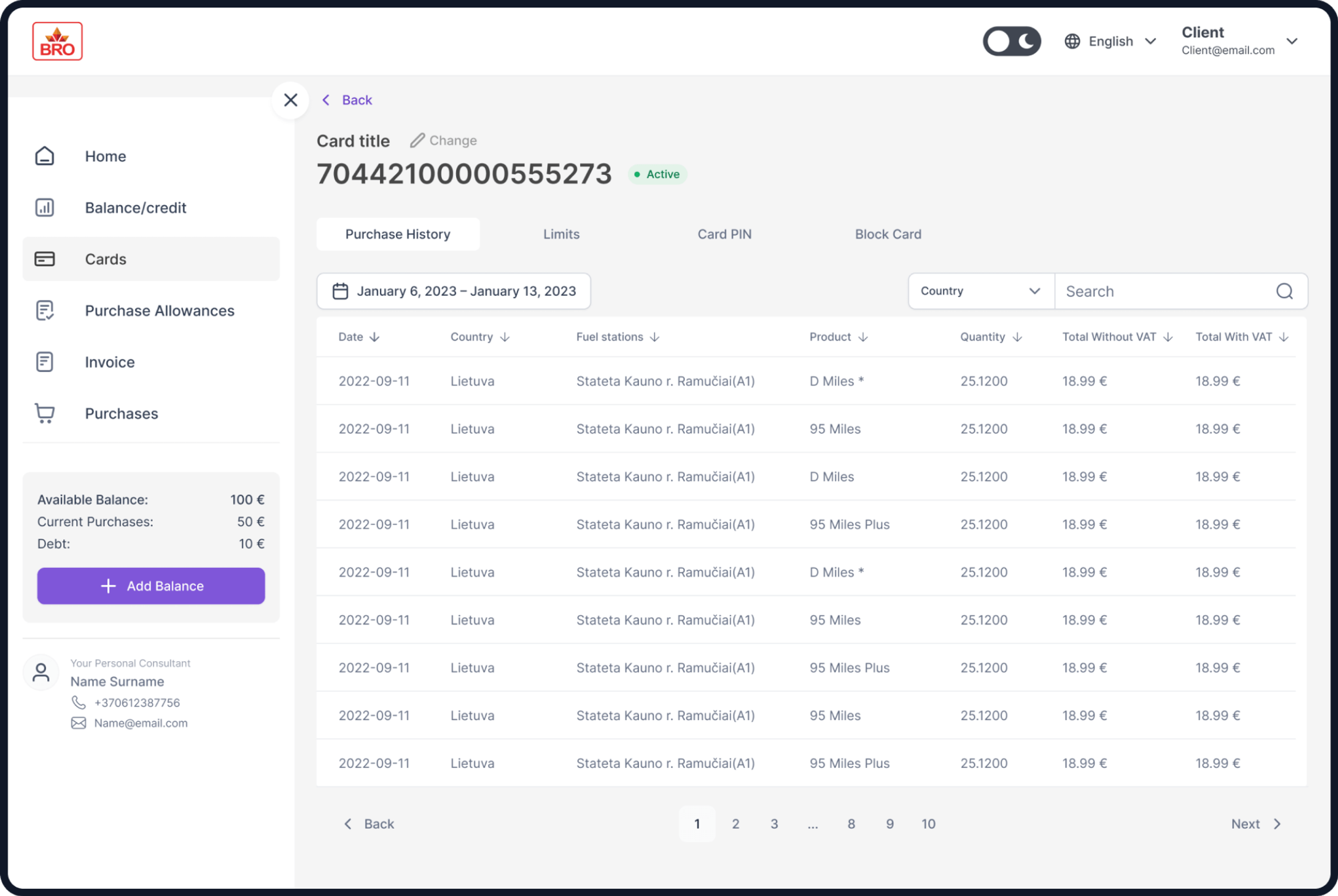 Stateta self-service dashboard