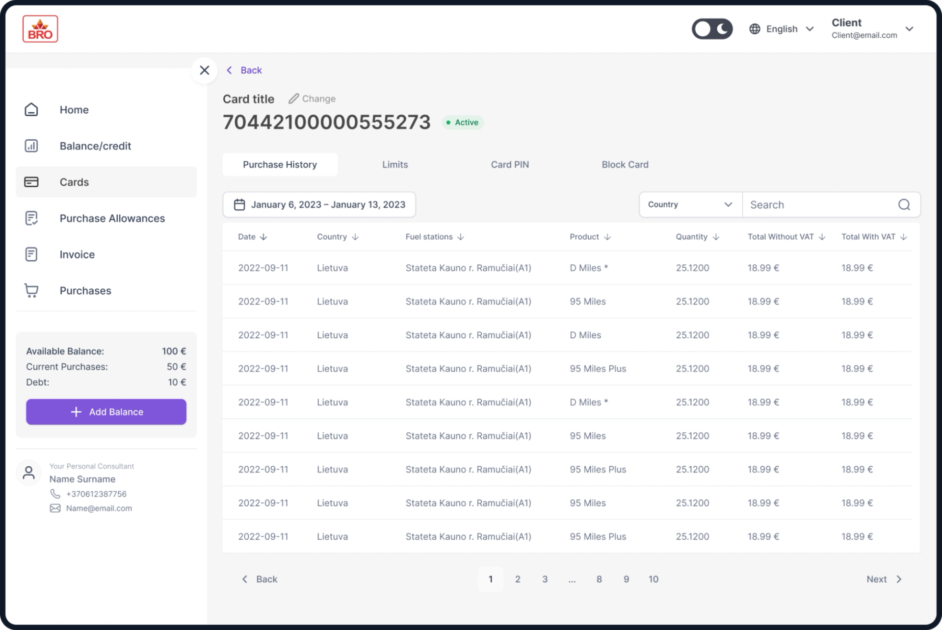 Stateta self-service dashboard