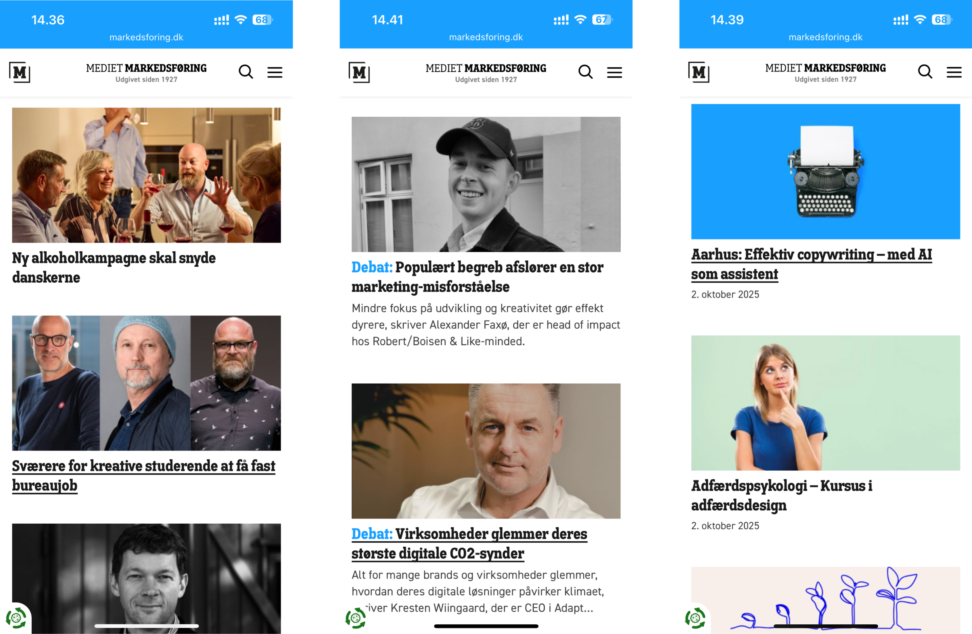 multiple mobile screens dansk markedsføring