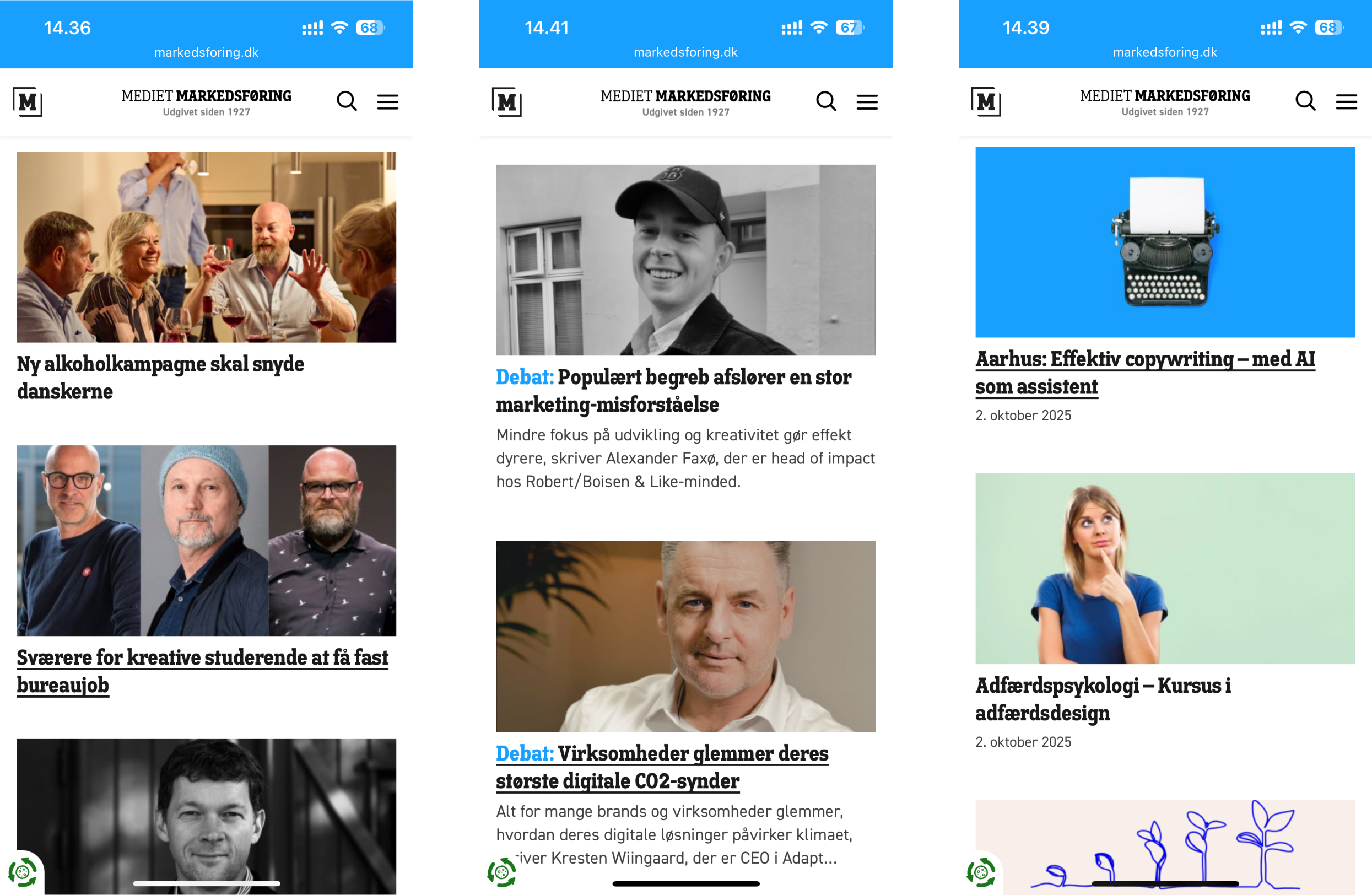 multiple mobile screens dansk markedsføring