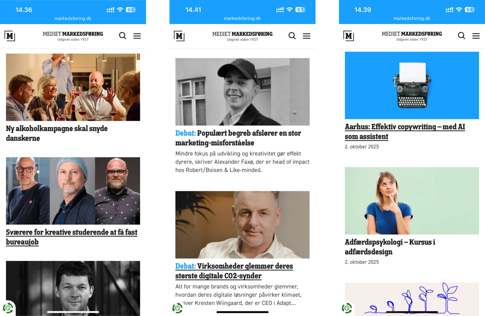 multiple mobile screens dansk markedsføring