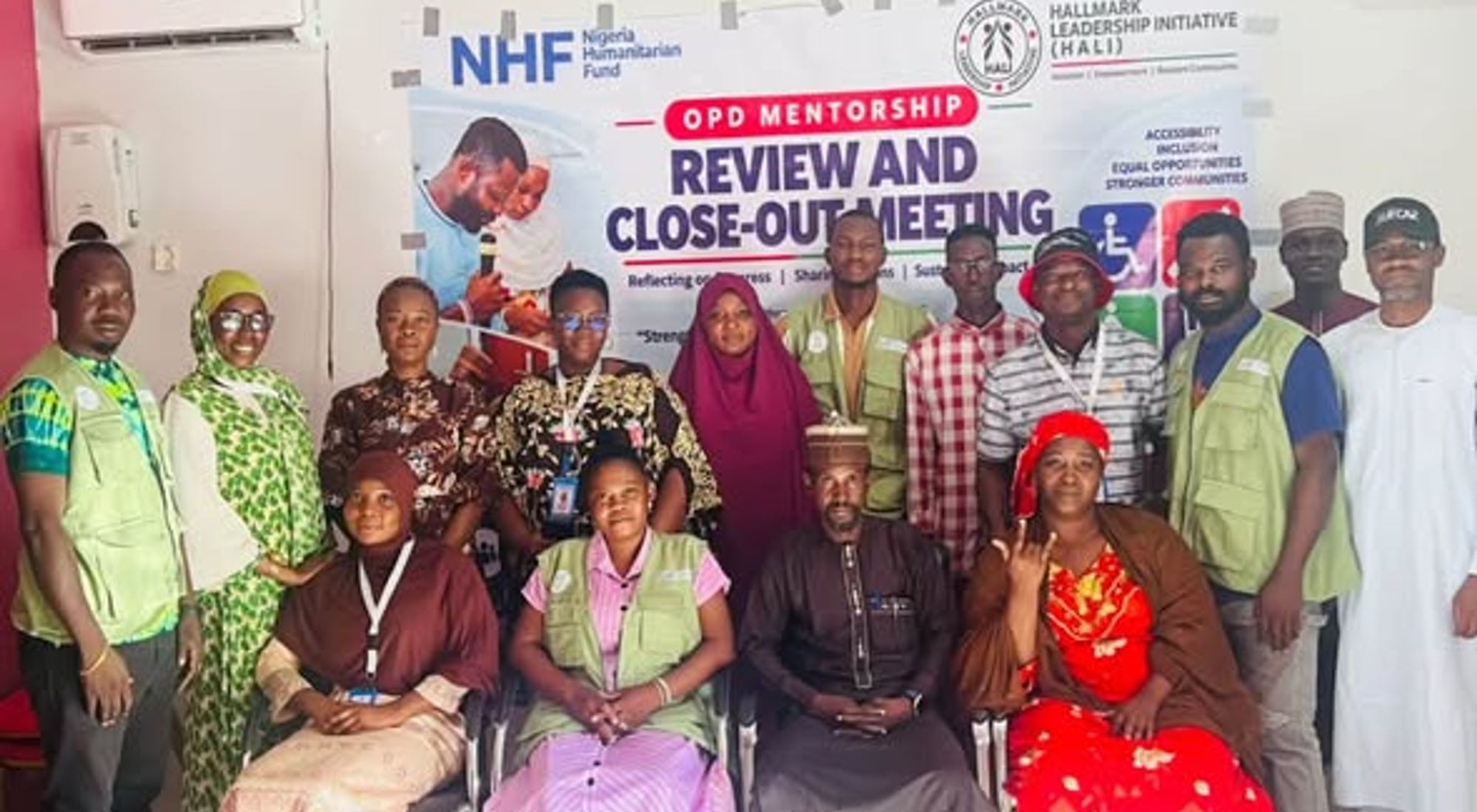 HALI staff and partners gather at an inclusion and accessibility programme close-out meeting.