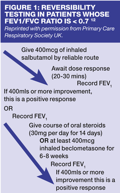 Reversibility testing for airflow obstruction