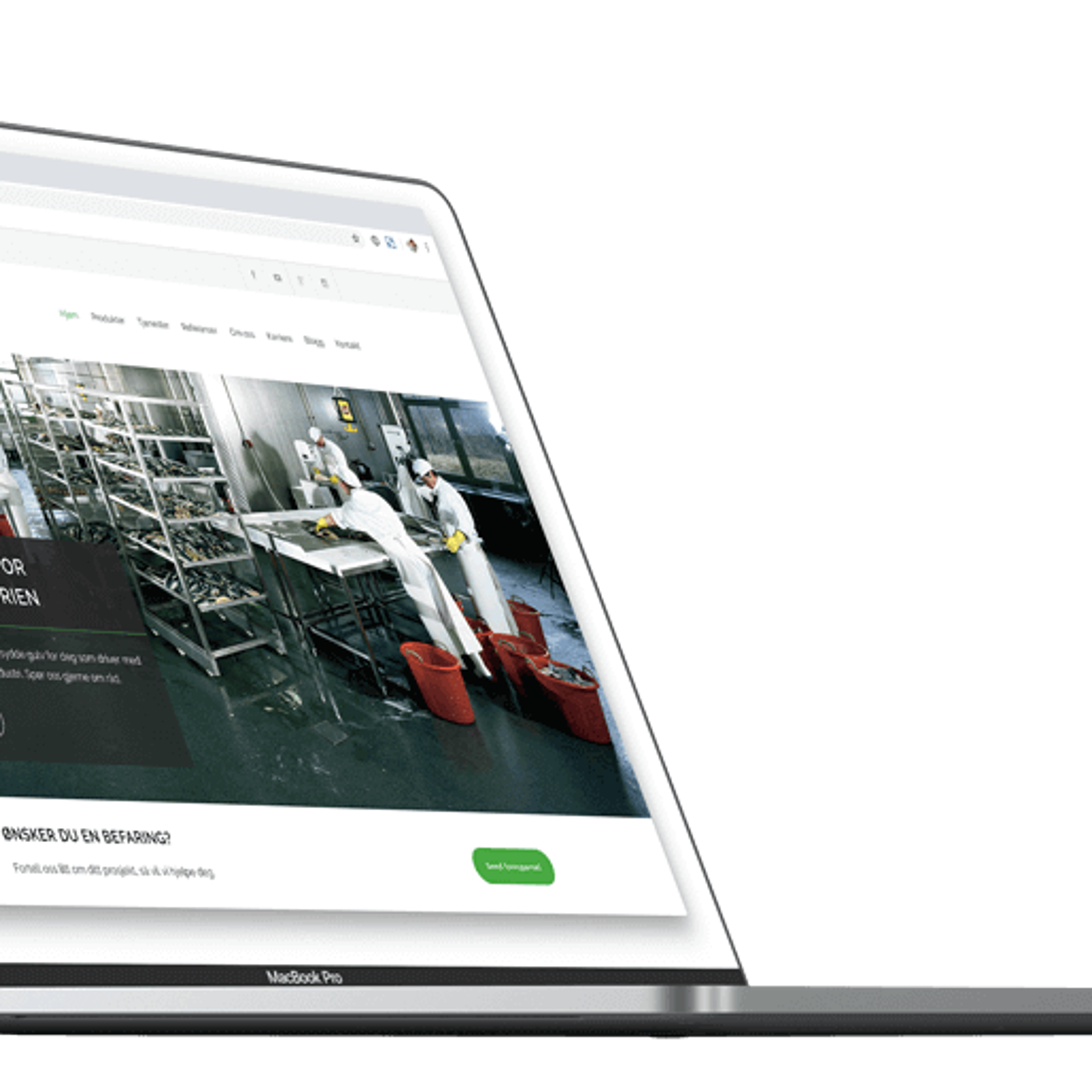 Silikal Nordvest nettside vist på MacBook Pro med tjenesteoversikt