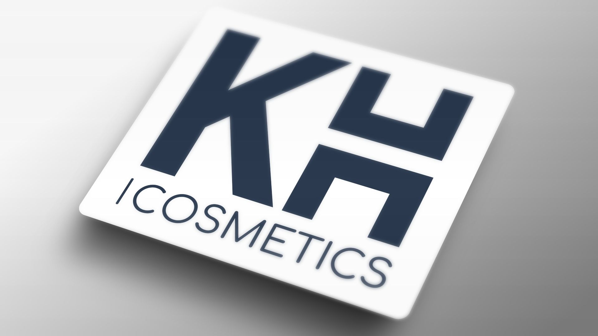 KH Cosmetics logo med stilisert bokstaver på hvit bakgrunn
