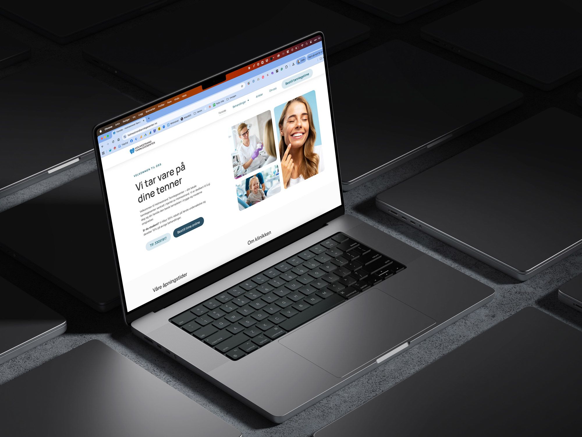 Visuell identitet med fargepalett, typografi og designelementer