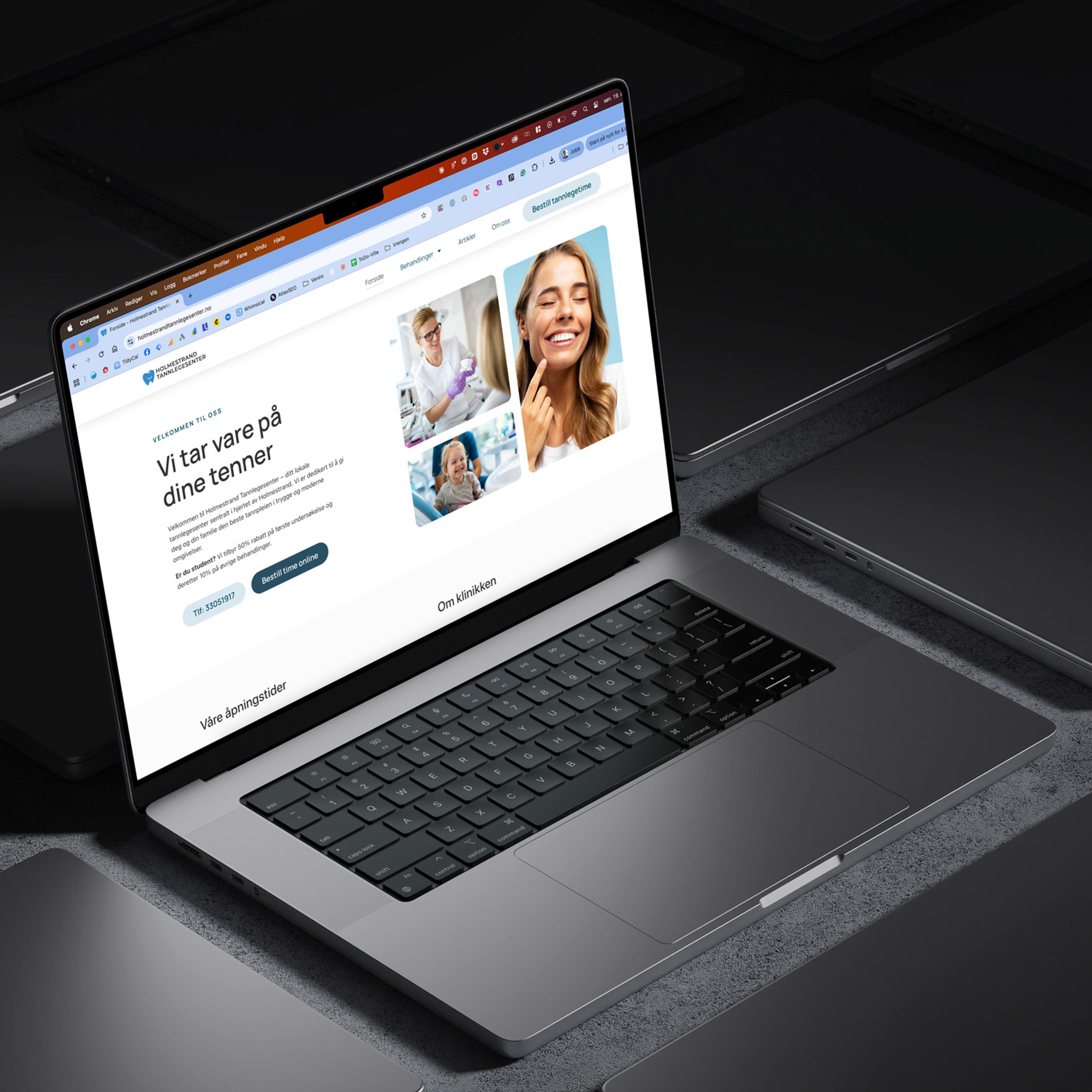 Visuell identitet med fargepalett, typografi og designelementer