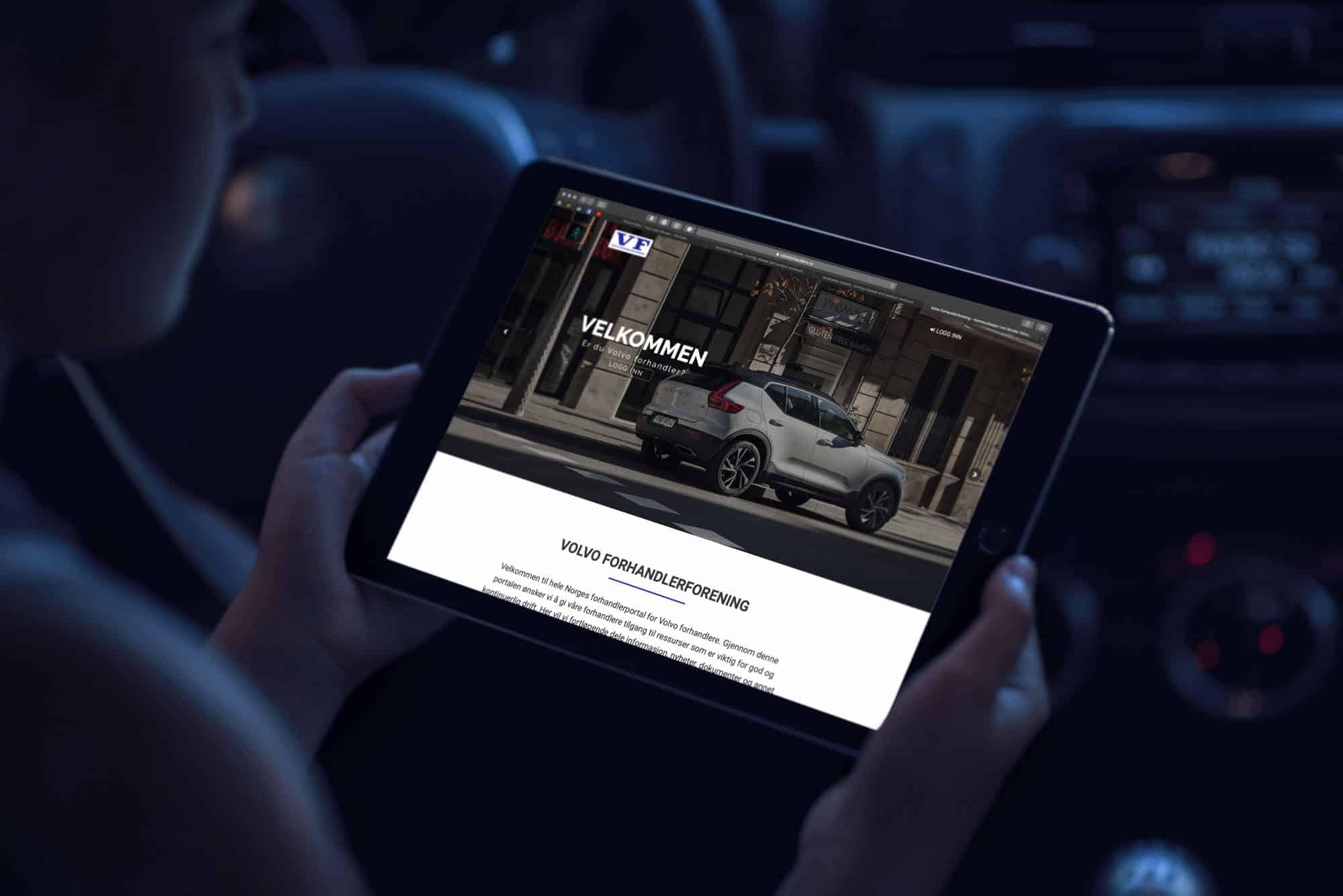 Volvo Forhandlerforening webportal med innlogget område