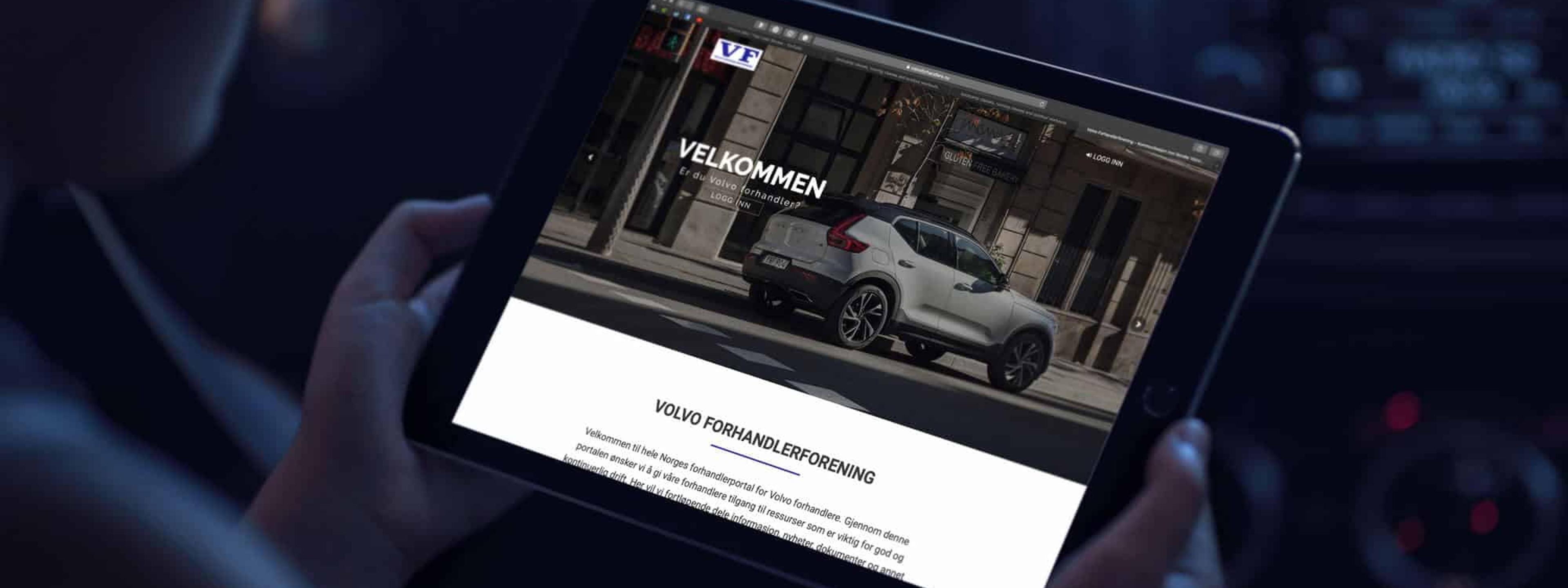 Volvo Forhandlerforening webportal med innlogget område