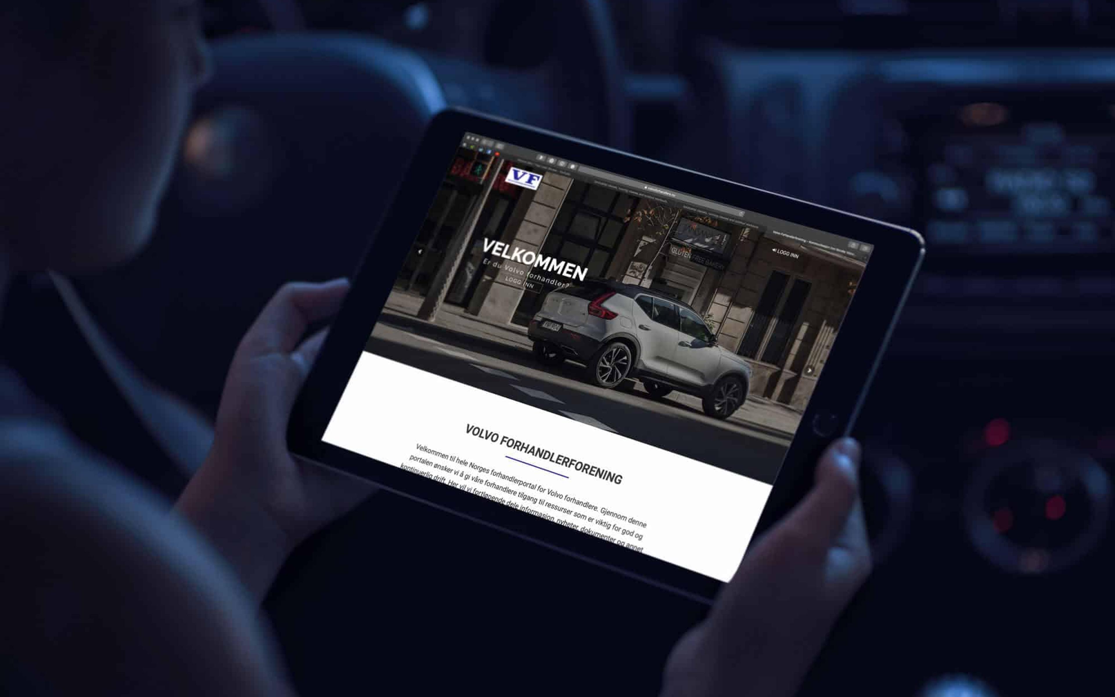 Volvo Forhandlerforening webportal med innlogget område
