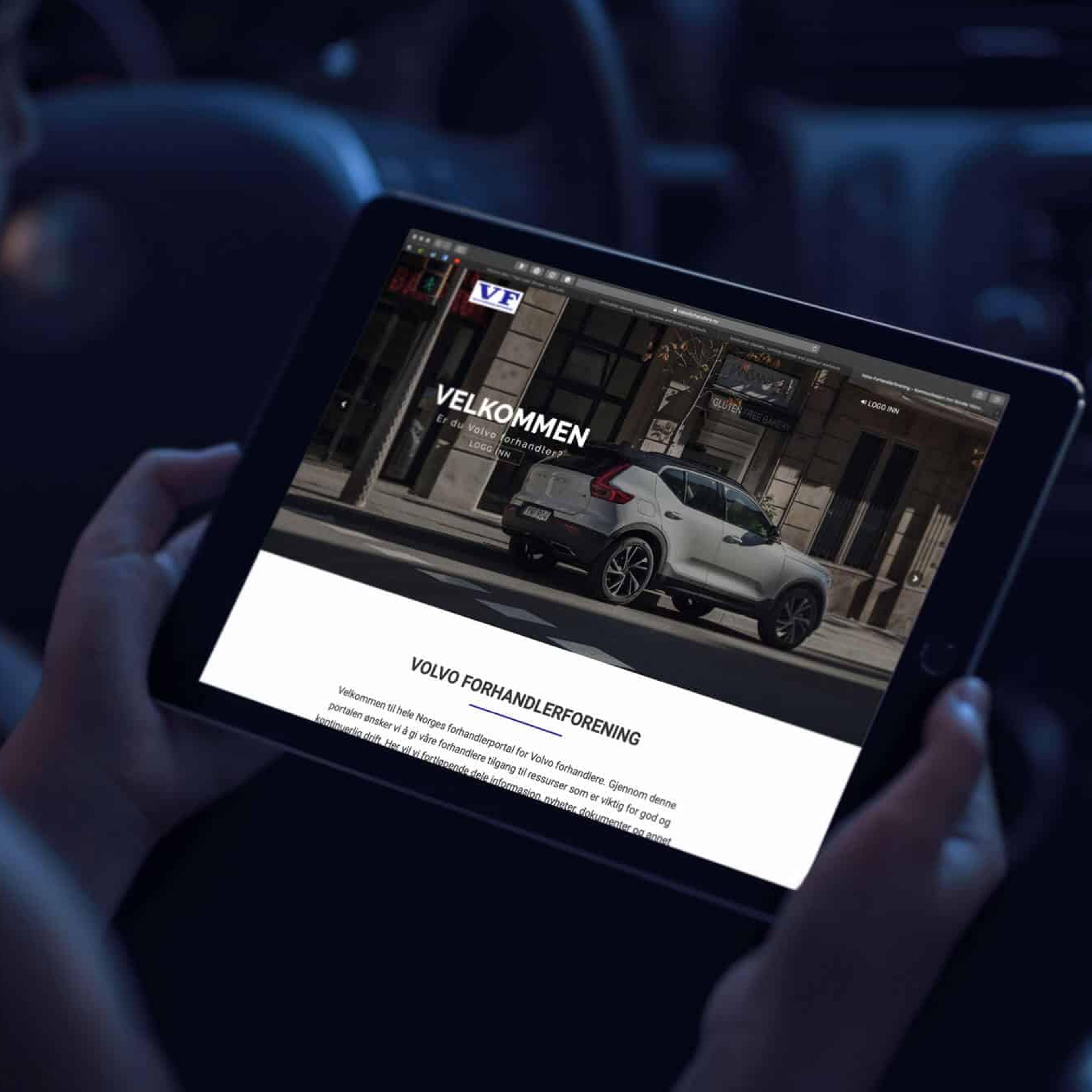 Volvo Forhandlerforening webportal med innlogget område