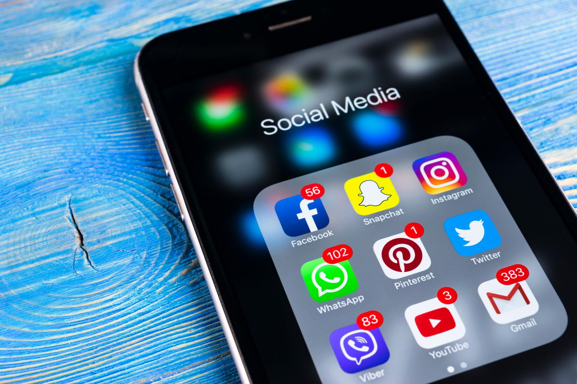 Apper for sosiale medier på mobil