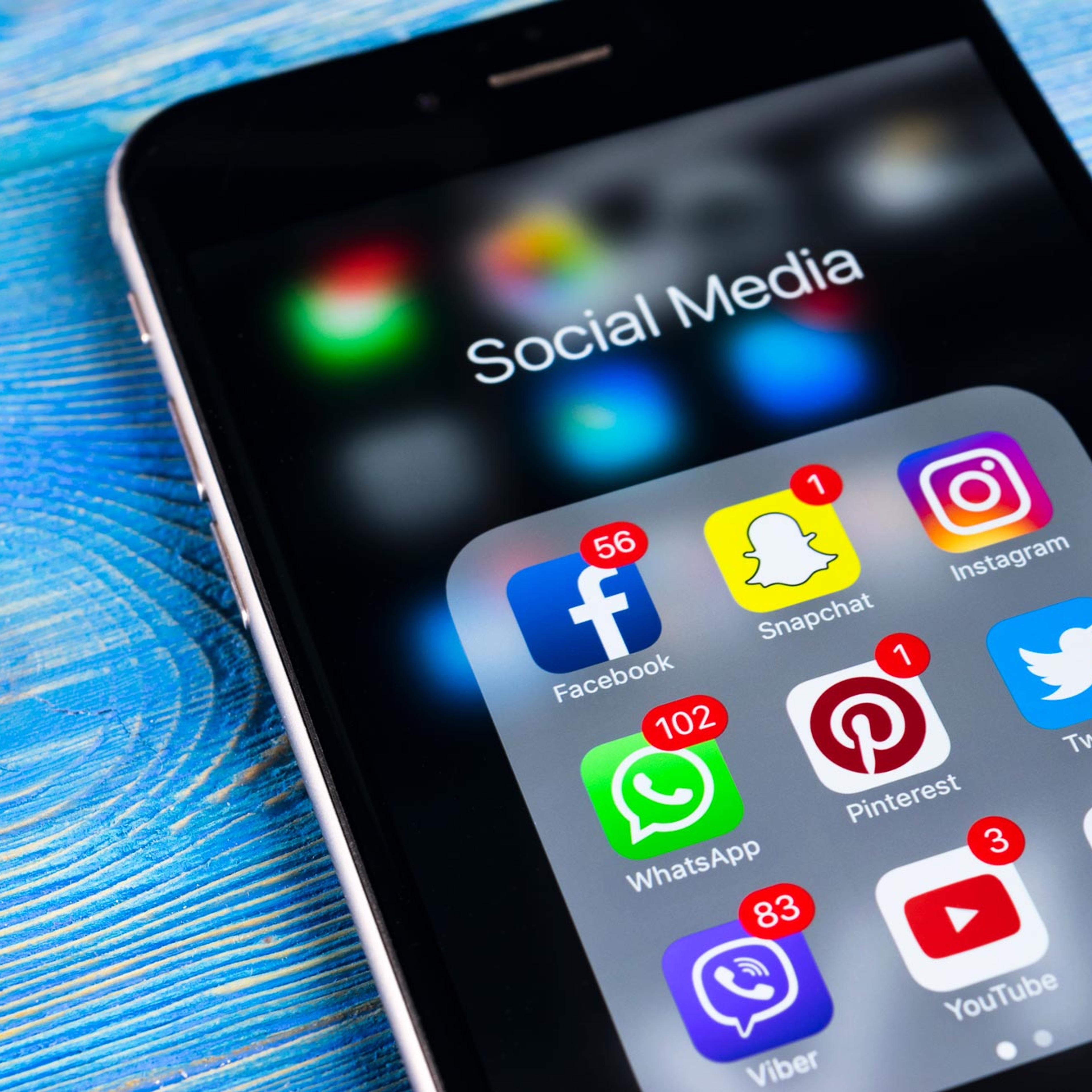 Apper for sosiale medier på mobil
