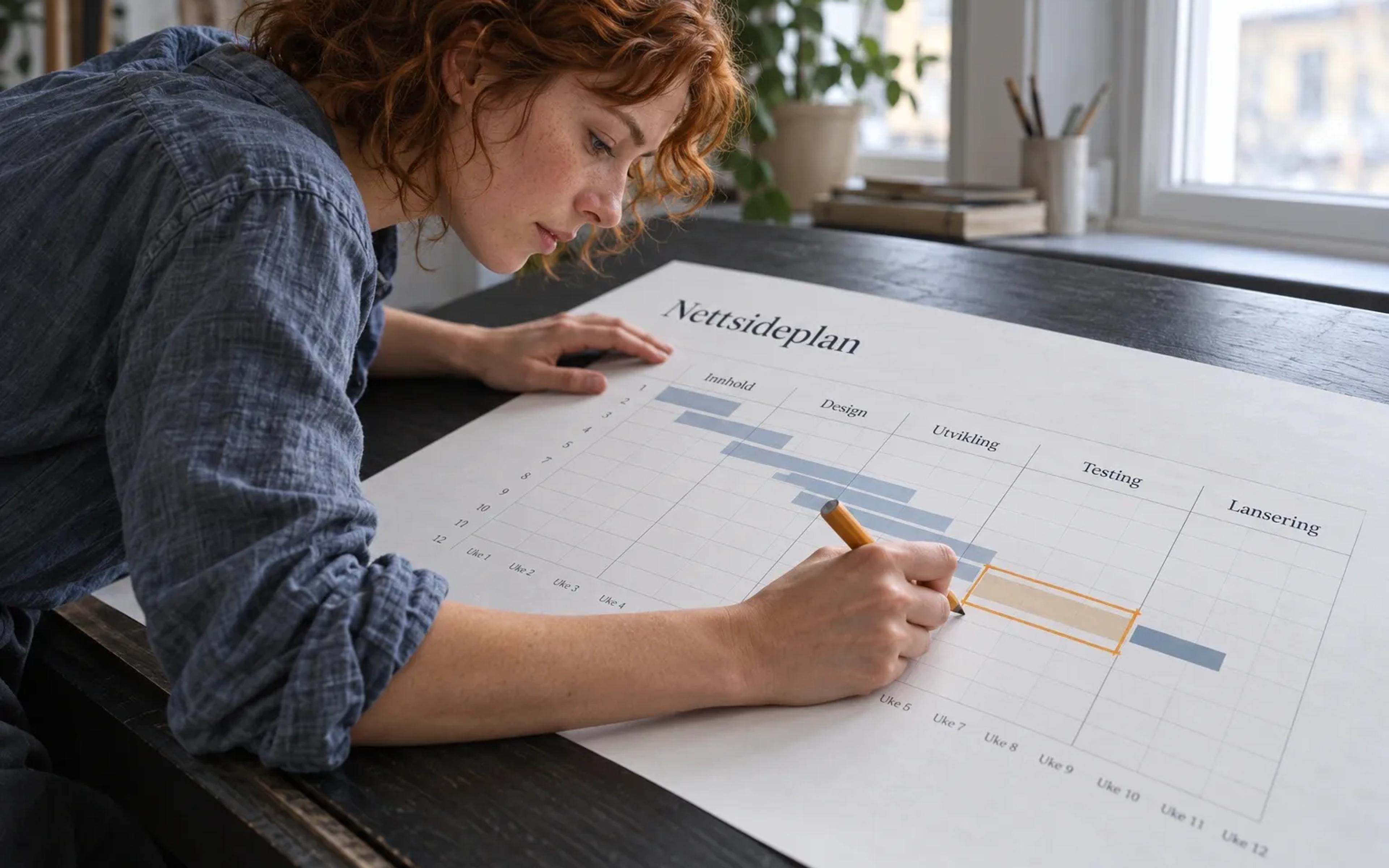 Omfang, innhold, beslutninger og testing som grunnlag for en realistisk lanseringsdato.