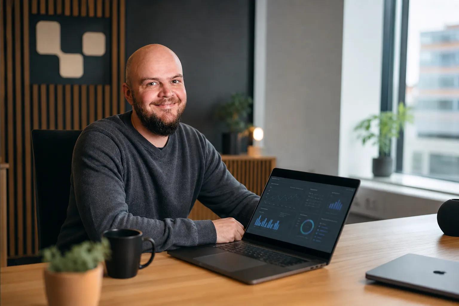 Team hos et digitalbyrå som analyserer SEO-resultater, leads og salg