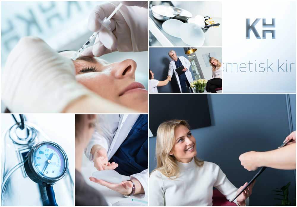 Bildecollage fra fotoshoot hos Klinikk Haukeland i Drammen