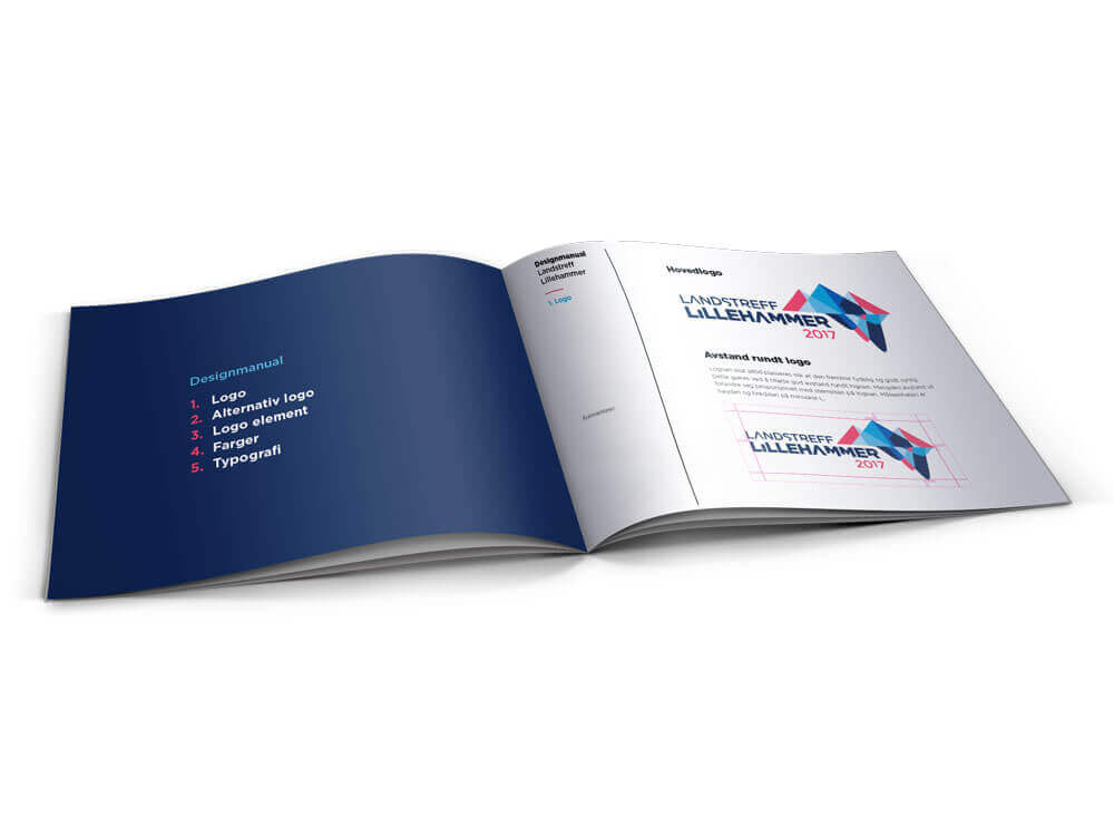 Designmanual for Landstreff Lillehammer med logo og fargeprofil