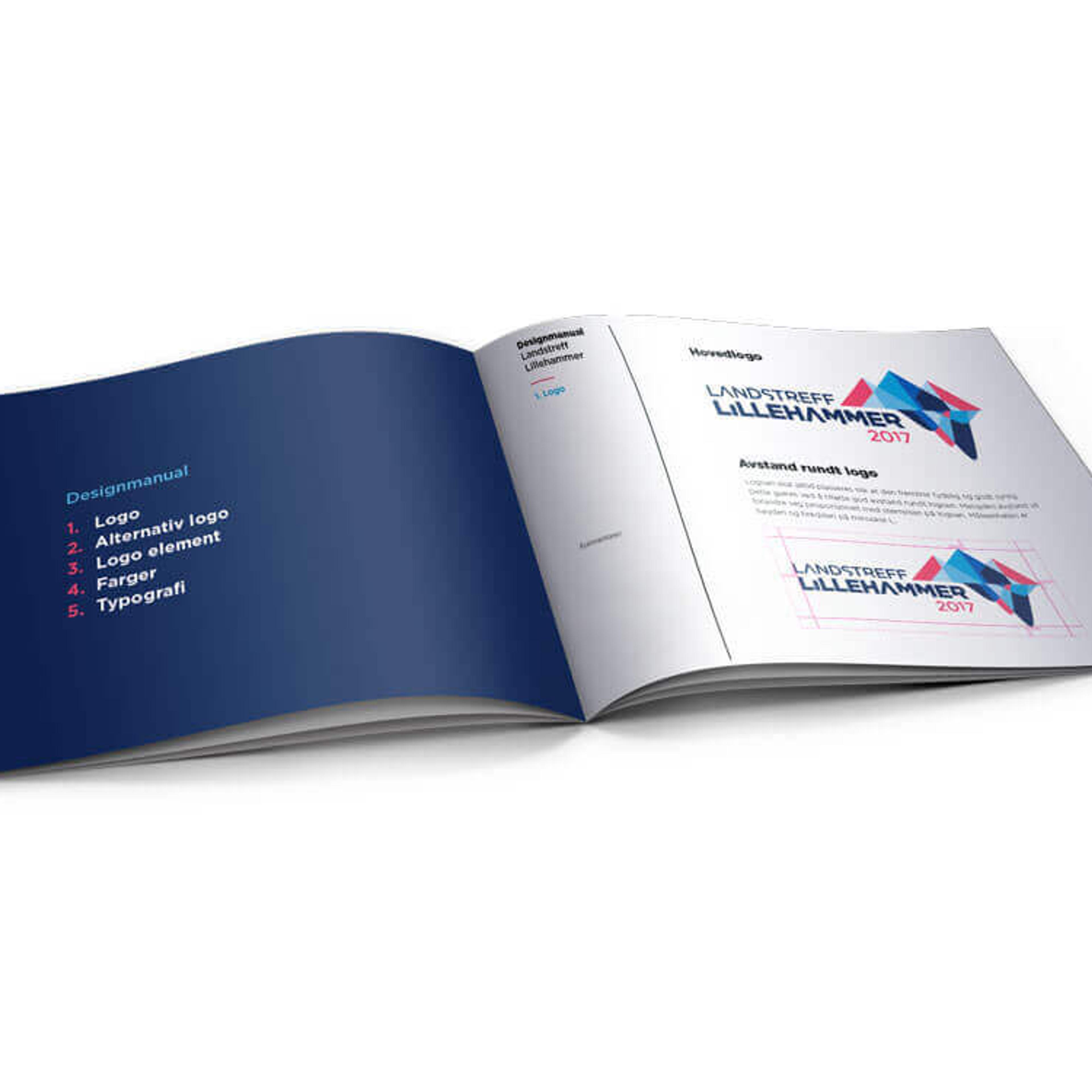 Designmanual for Landstreff Lillehammer med logo og fargeprofil