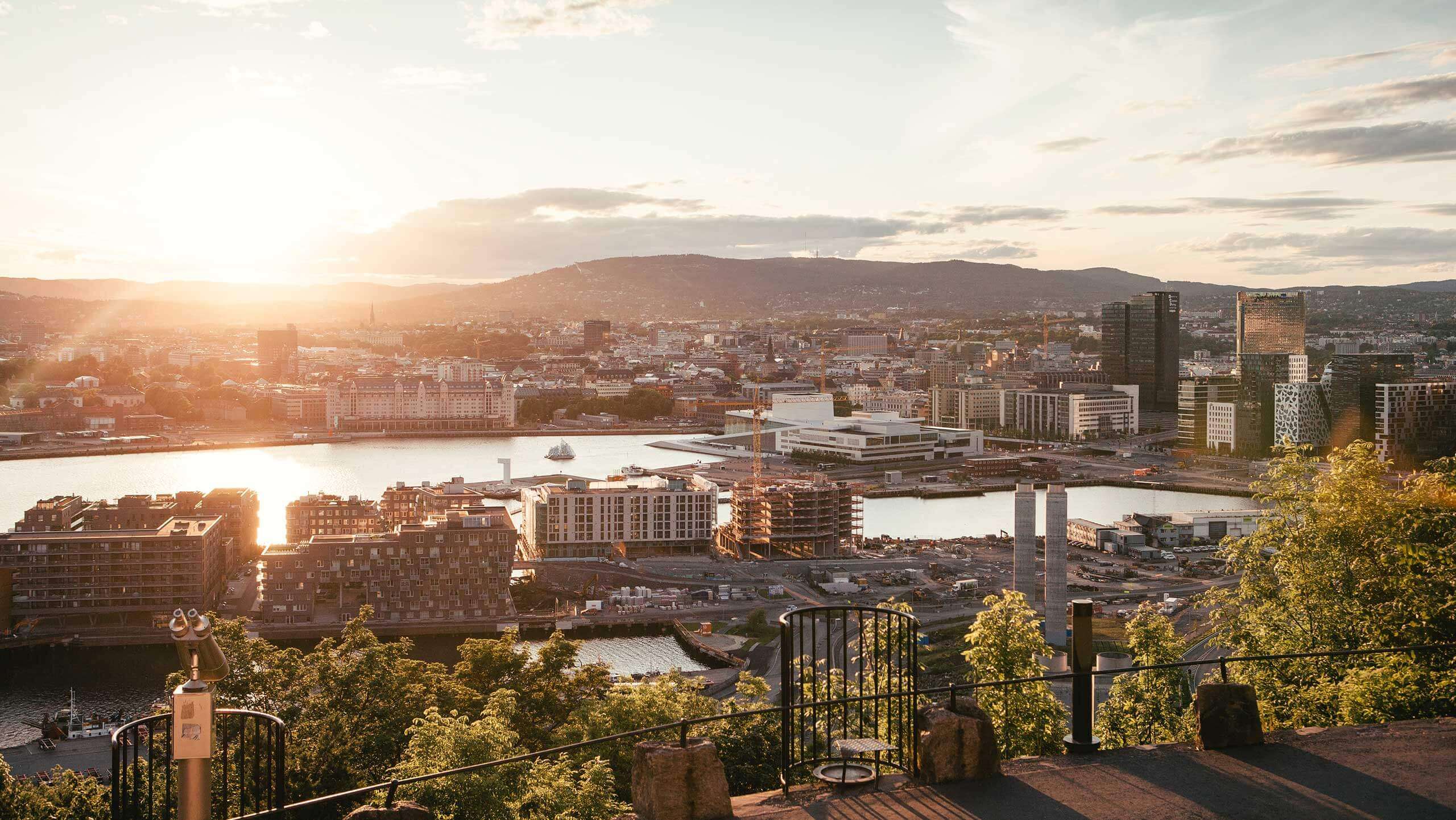 Vince AS nettside vist med Oslo-skyline i bakgrunnen