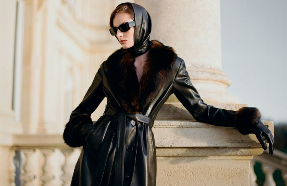 Nour Hammour ブラックレザーコート/ブレザー Cass - Nour Hammour