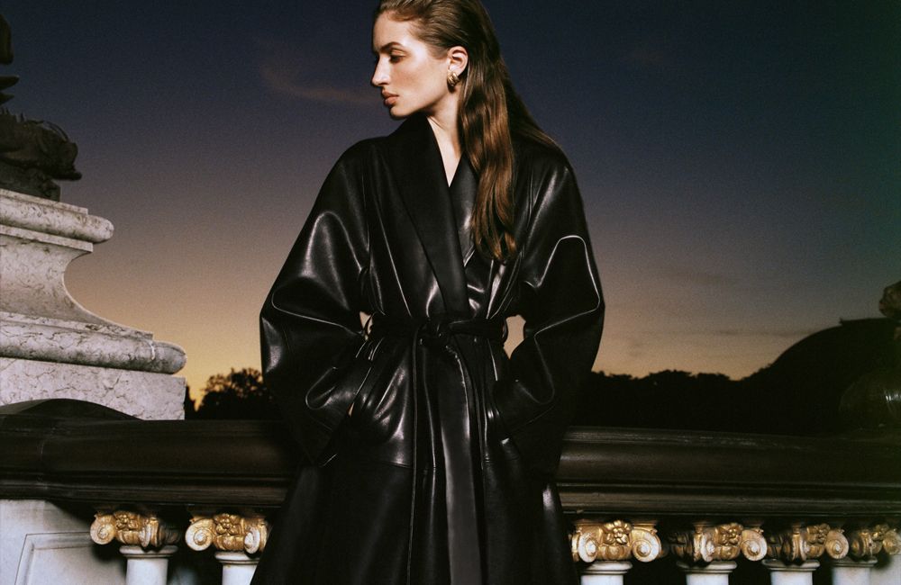 Edra Leather Cape Scarf | Nour Hammour - Nour Hammour