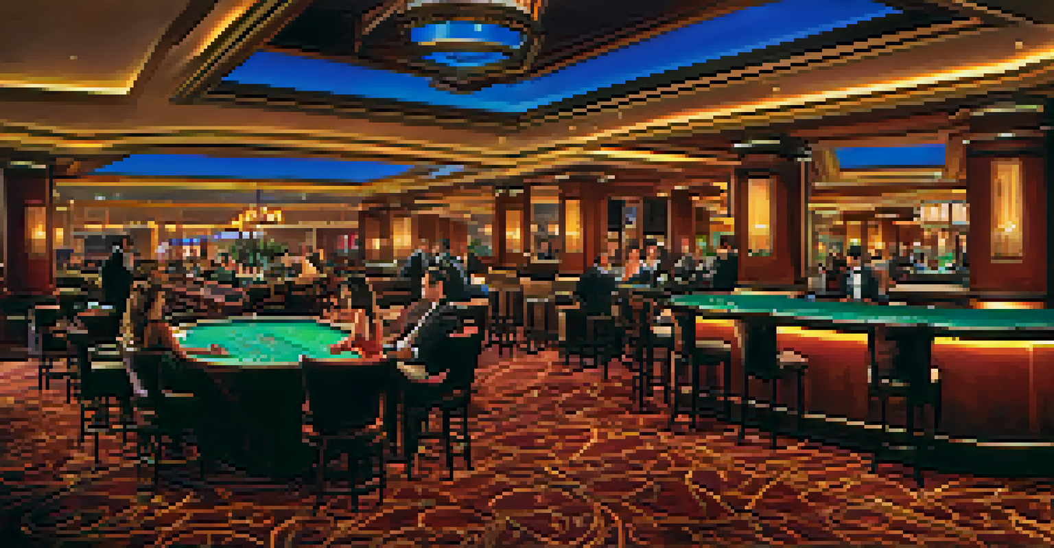 The elegant interior of Atlantis Casino Resort Spa with luxurious decor and guests enjoying gaming and relaxation.