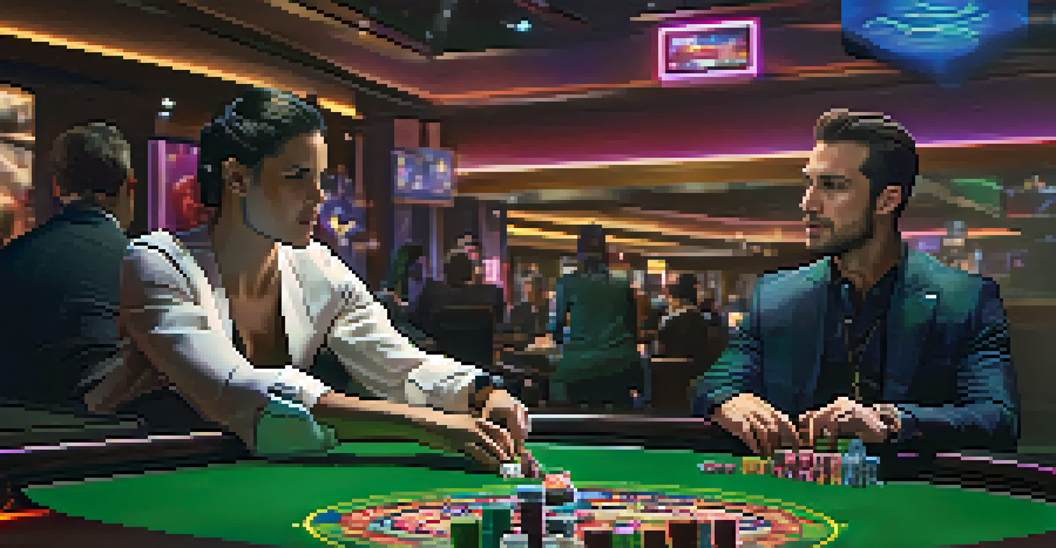 A player engaging with a live dealer in an online gaming setting, showcasing excitement and immersion in a vibrant and stylish environment.