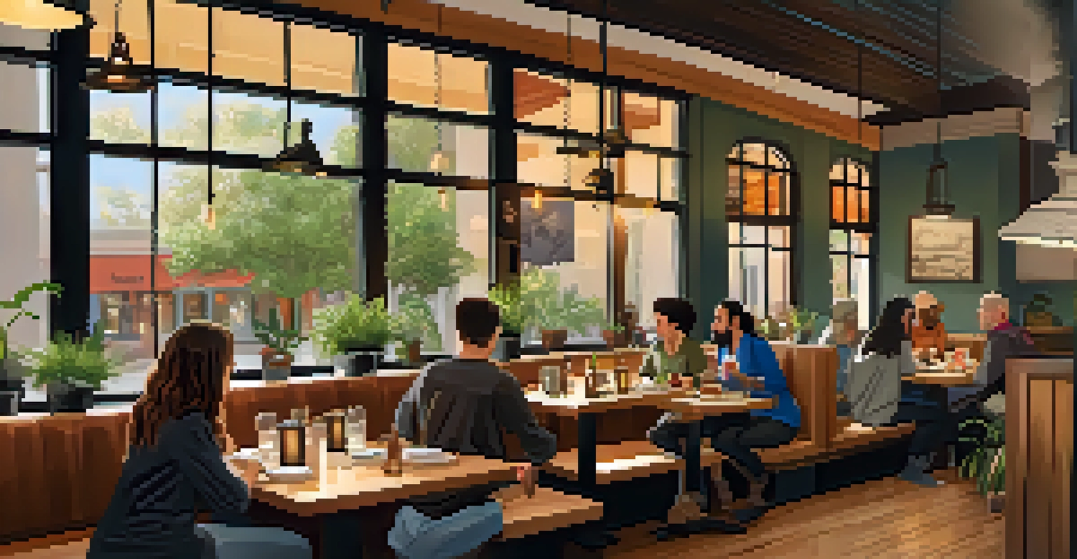 Interior of a vegan restaurant with patrons enjoying grain bowls filled with quinoa and vegetables.