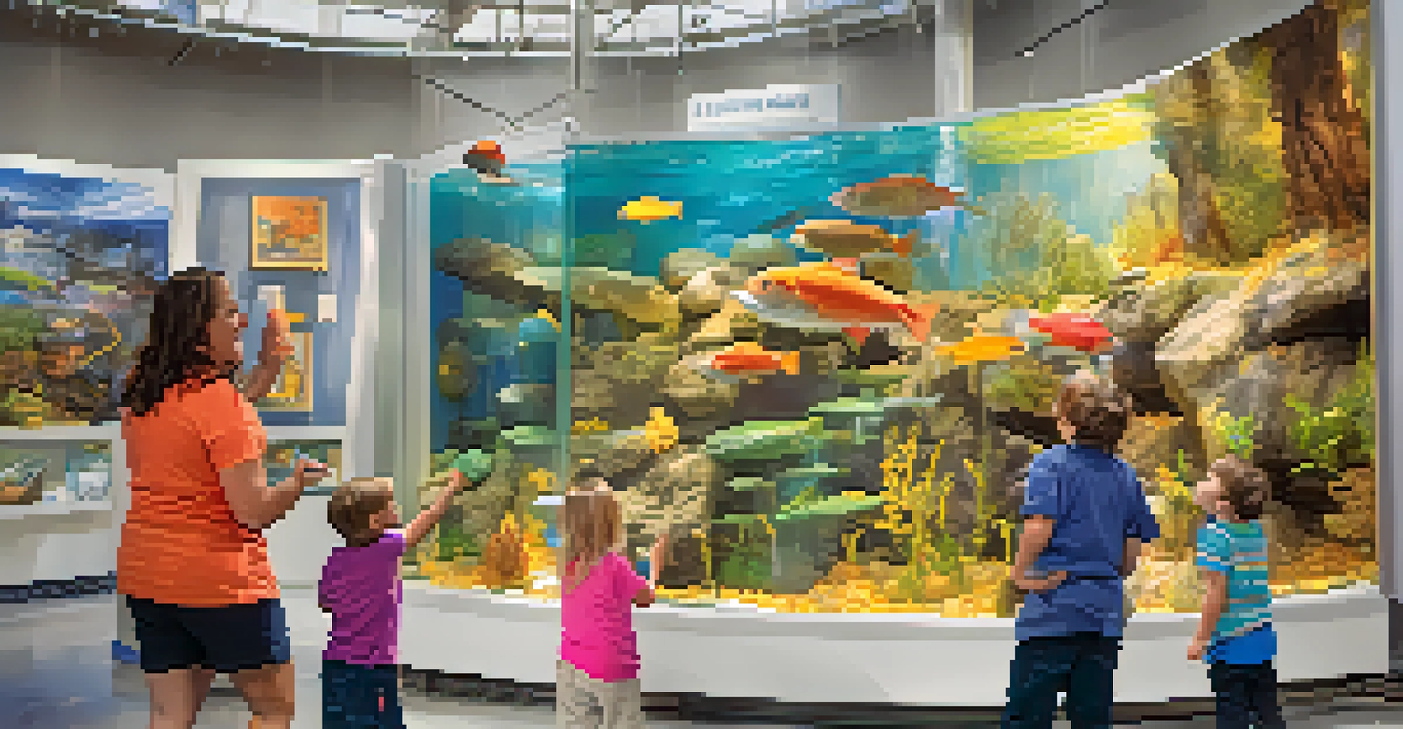 Children exploring the 'Water World' exhibit at the Nevada Discovery Museum, interacting with colorful installations.