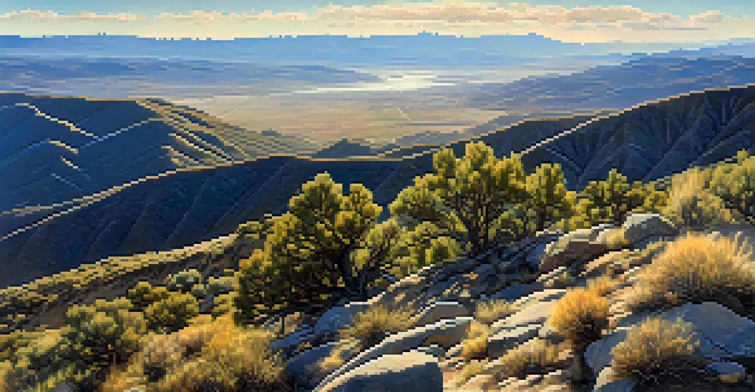A wide view from Peavine Peak overlooking the Reno valley with mountains in the background.